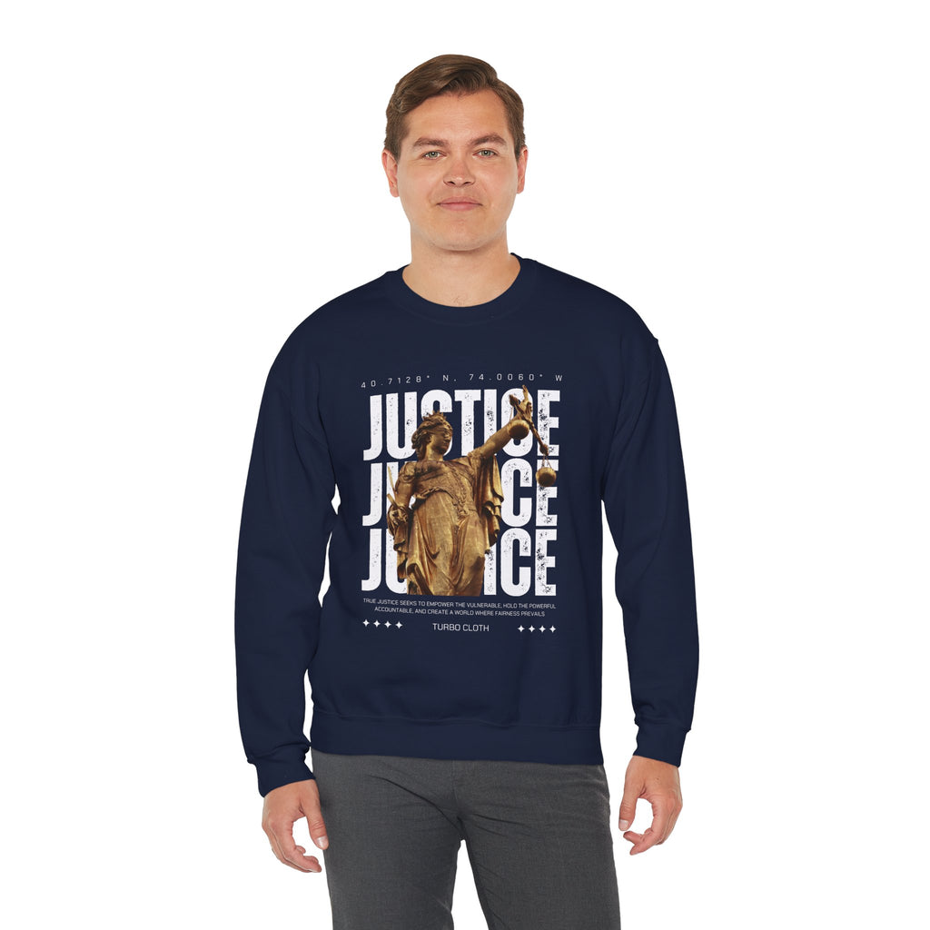 Justice-Themed Unisex Crewneck Sweatshirt | Statement Apparel for Activists, Social Justice, Casual Wear, Gifts, and Awareness