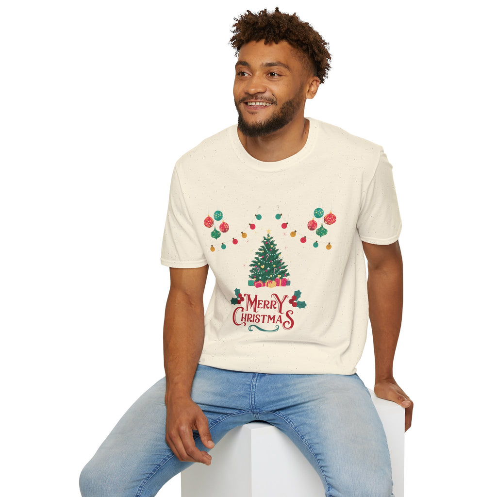 Merry Christmas Unisex T-Shirt, Festive Tee, Holiday Apparel, Winter Gift, Cozy Christmas Style, Unisex Softstyle Shirt