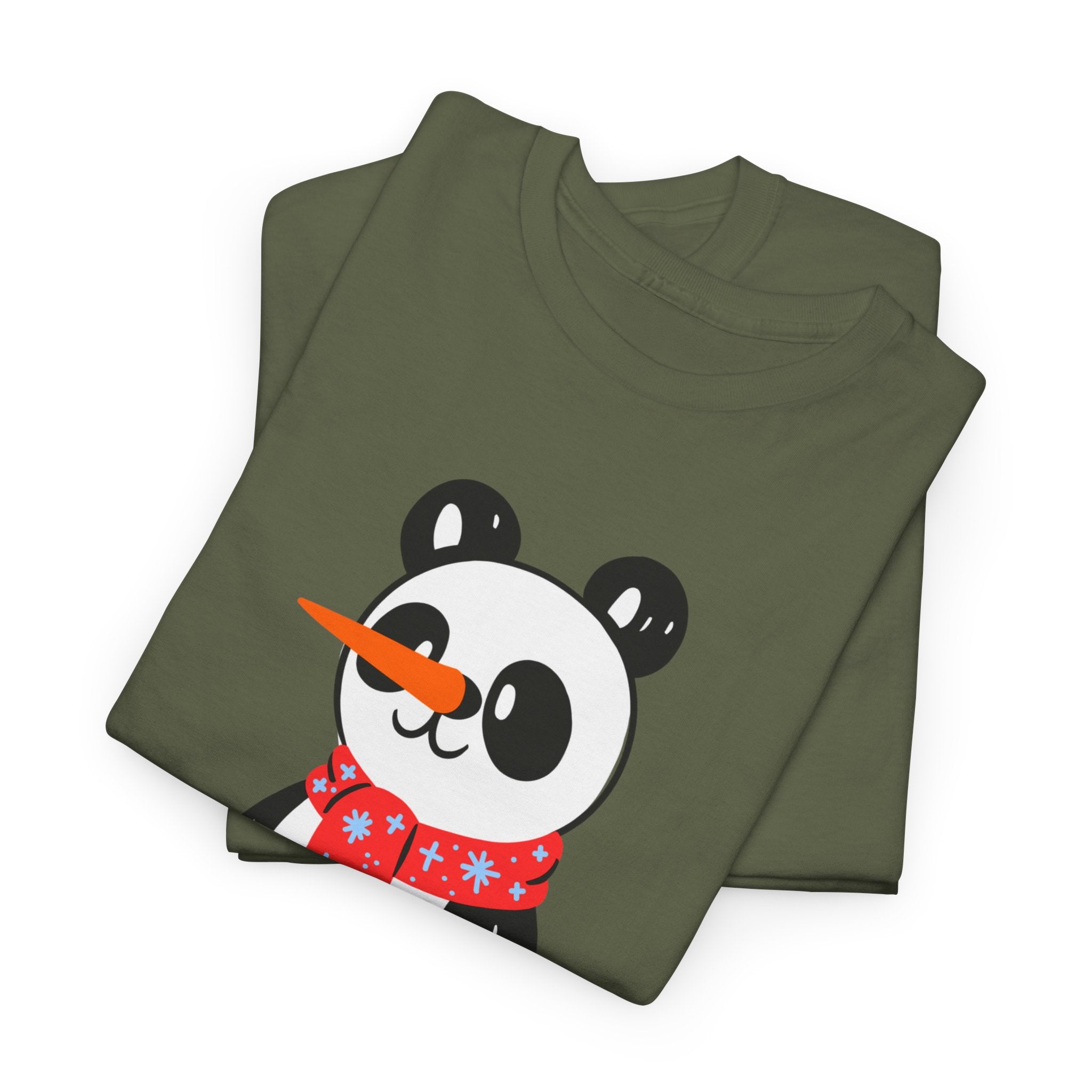 Cute Merry Christmas Panda Tee for Holiday Cheer, Unisex Cotton T-Shirt, Fun Gift for Him & Her, Christmas Apparel, Winter Gathering