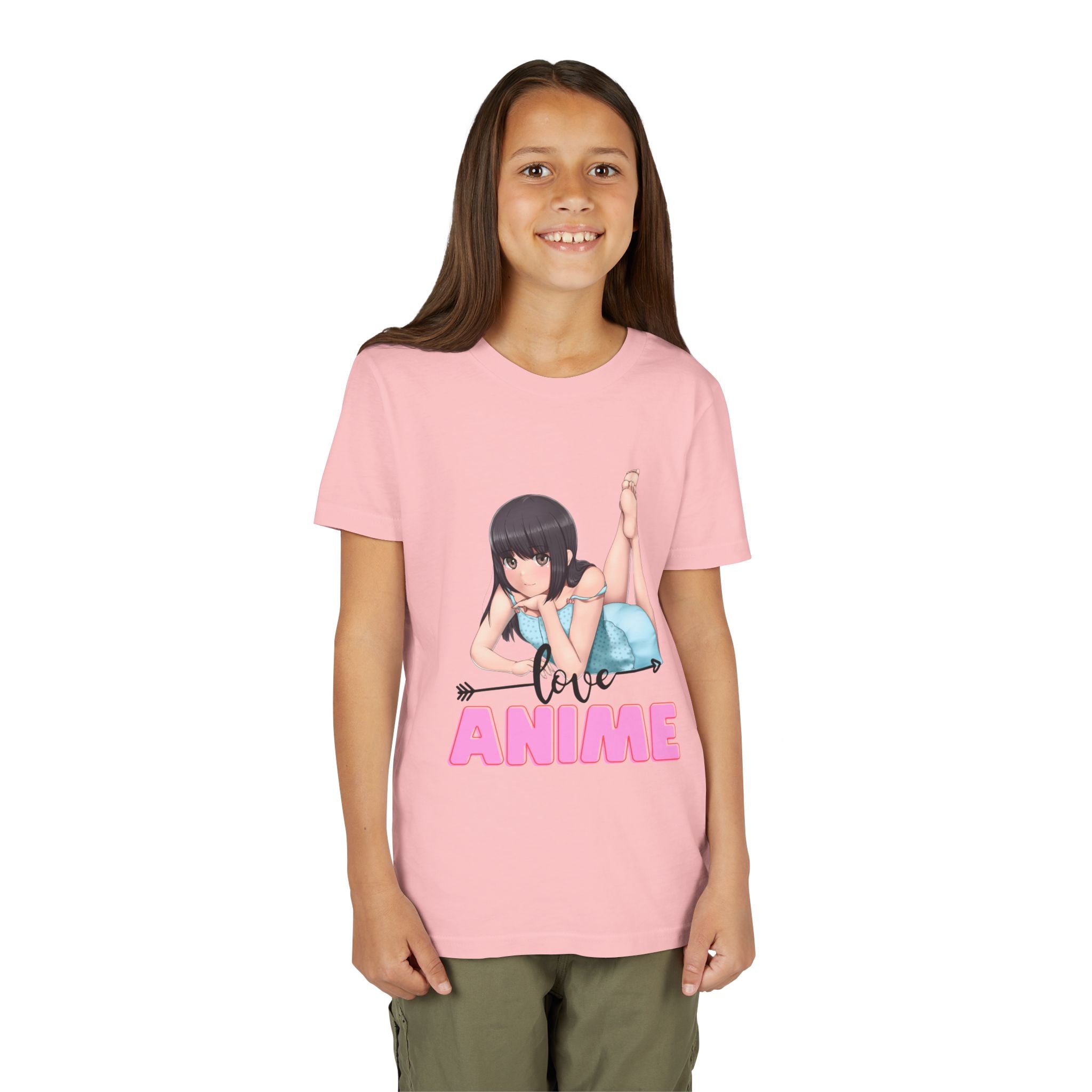 Anime Love Youth Tee, Kids' Anime Shirt, Manga Fans Gift, Cute Youth T-Shirt, Kawaii Apparel for Kids, Anime Enthusiasts Tee