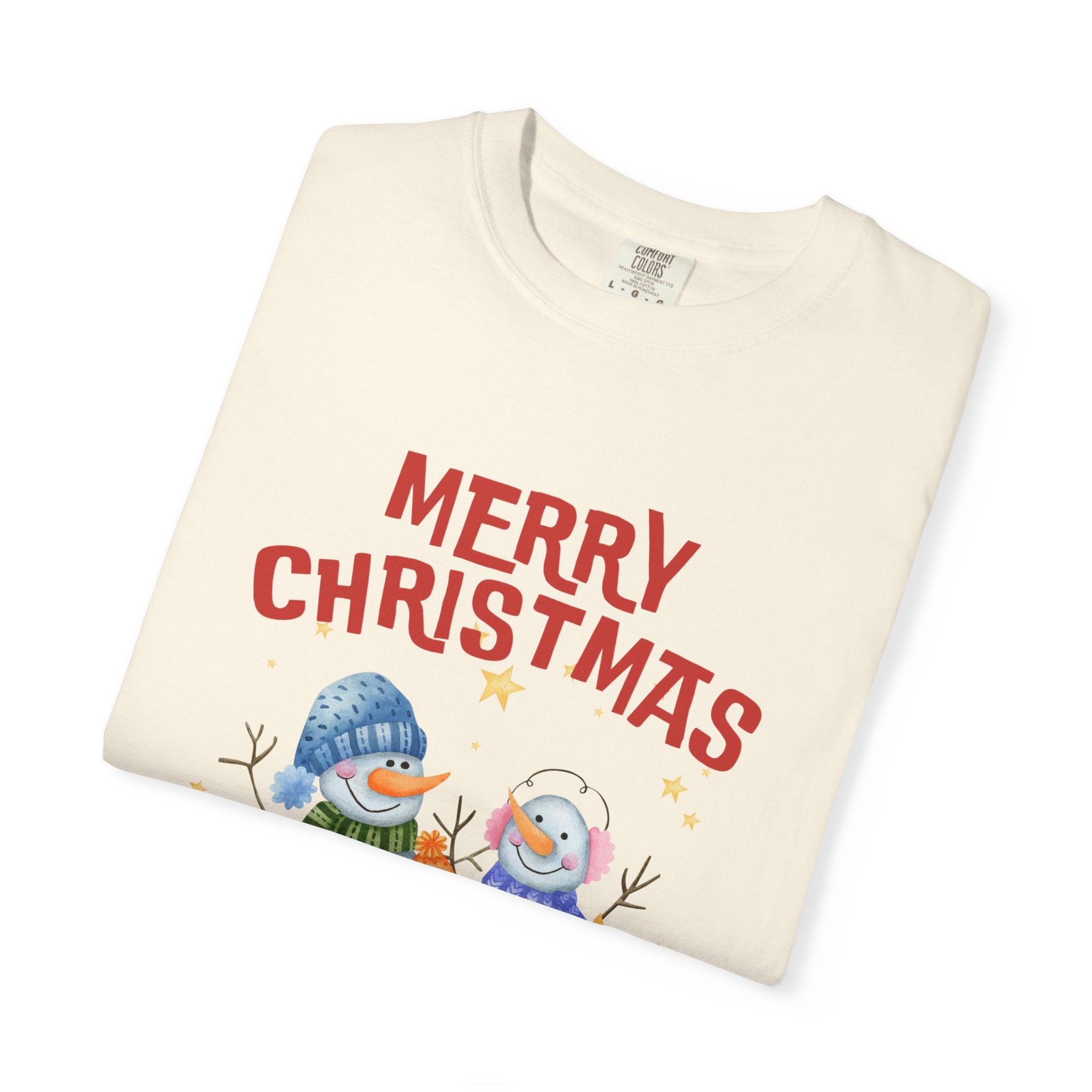 Merry Christmas Unisex Garment-Dyed T-shirt, Cozy Holiday Tee, Festive Winter Apparel, Christmas Gift, Seasonal Fashion
