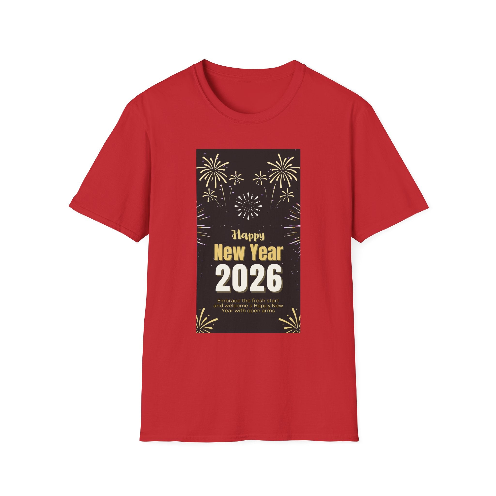 Happy New Year 2026 Unisex Softstyle T-Shirt, New Year Celebration Tee, Unisex Graphic Shirt, Festive Apparel, Holiday Gift