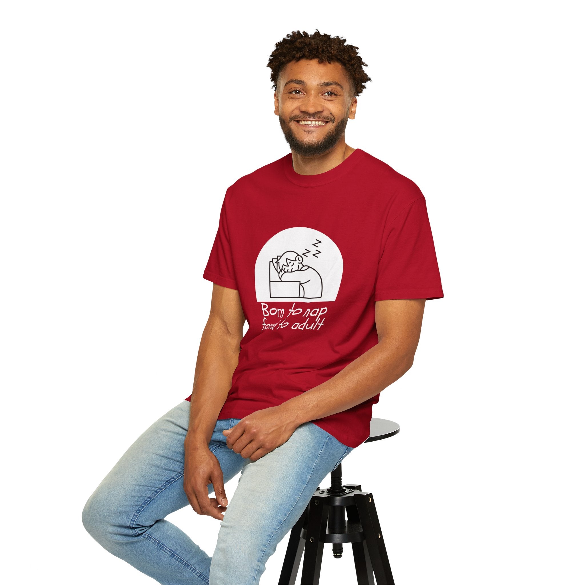 Born to Nap Unisex Tee, Funny T-shirt, Relaxed Cotton Shirt, Gift for Nappers, Cute Casualwear, Relaxation Vibes