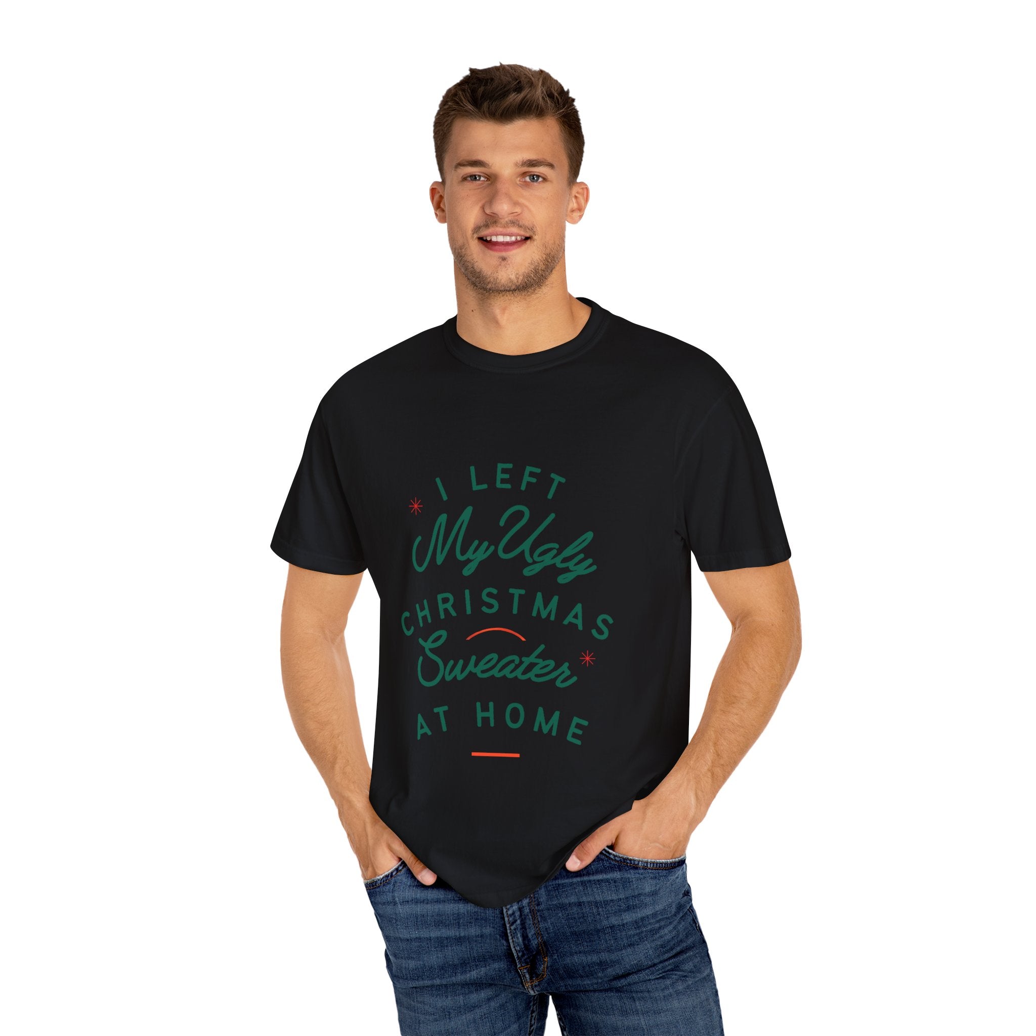 Ugly Christmas Sweater T-Shirt, Fun Holiday Tee, Christmas Gift, Unisex T-Shirt, Festive Party Wear, Family Gathering Shirt