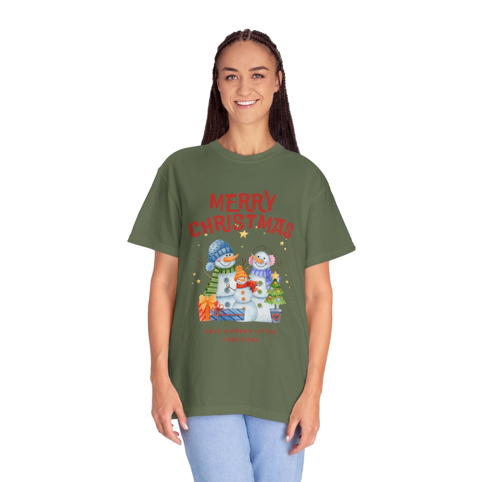 Merry Christmas Unisex Garment-Dyed T-shirt, Cozy Holiday Tee, Festive Winter Apparel, Christmas Gift, Seasonal Fashion