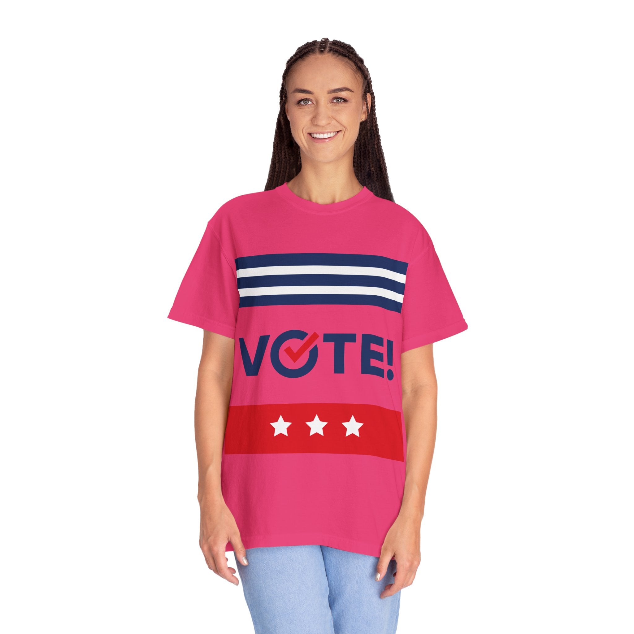Vote! Garment-Dyed T-Shirt | Unisex Voter Apparel, Election Day Outfit, Political Statement Tee, Casual Advocacy Shirt, Gift for Activists