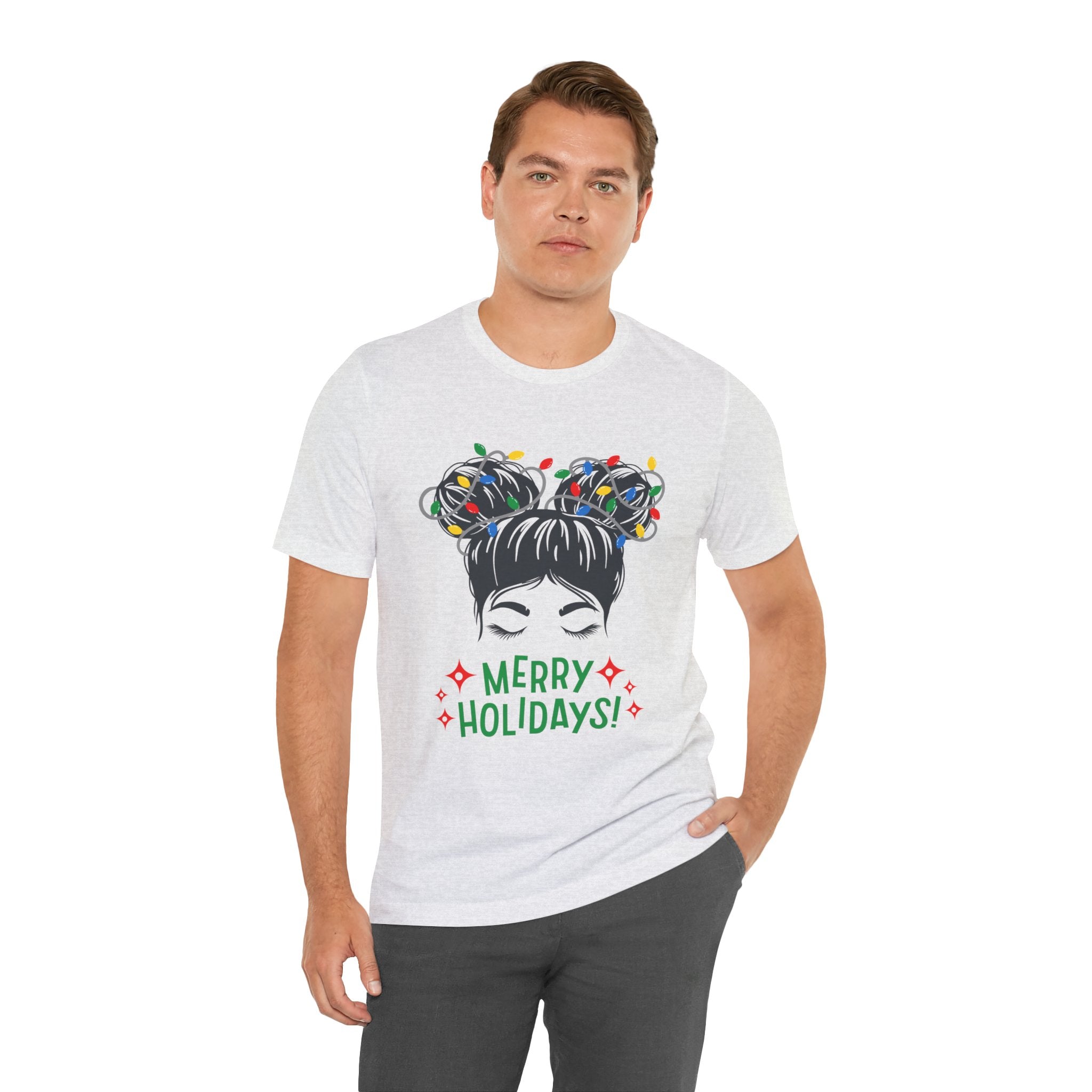 Festive Holiday Tee - Merry Holidays Graphic, Unisex Jersey Short Sleeve Shirt, Christmas Apparel, Seasonal Gift, Cozy Vibes
