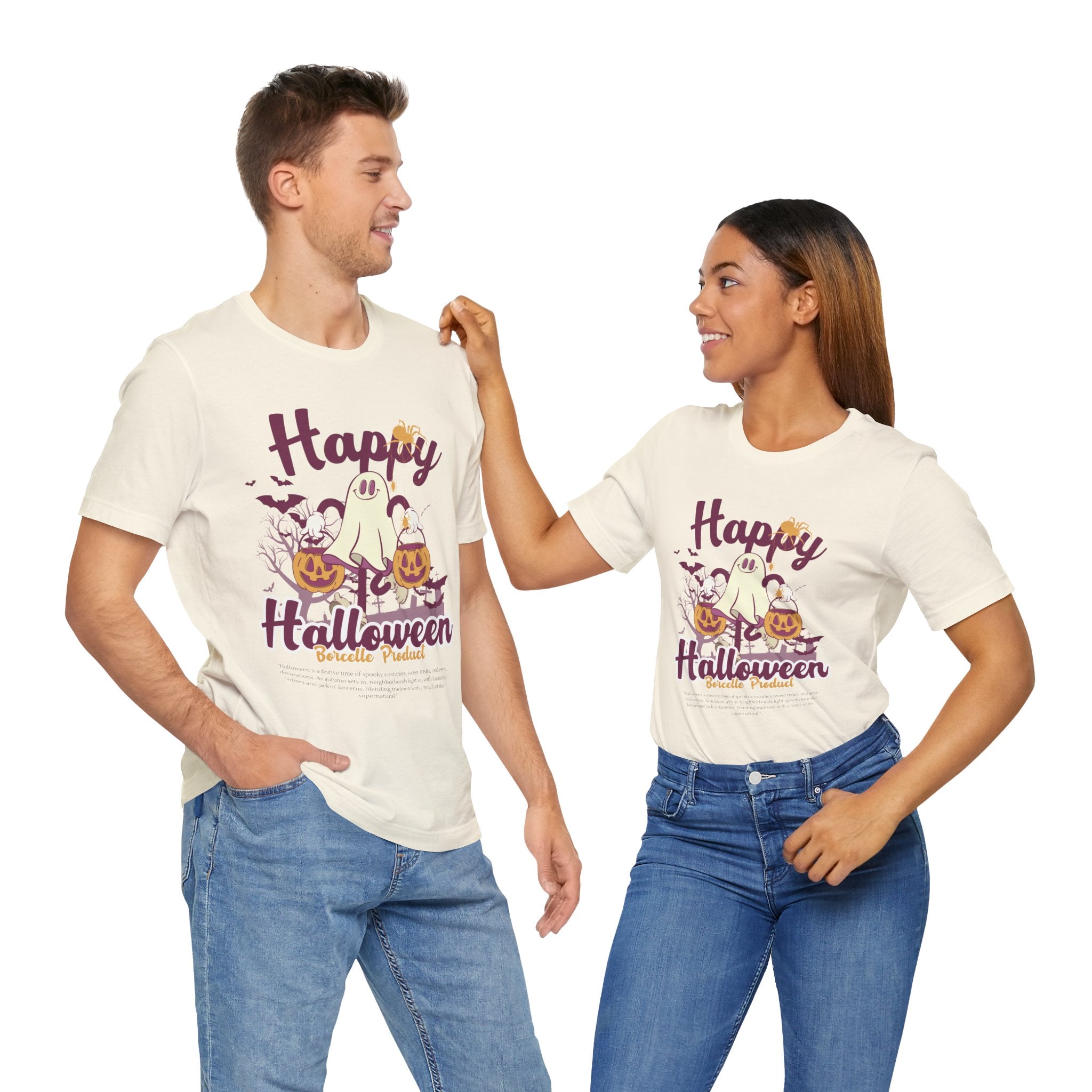 Halloween Unisex T-Shirt, Cute Ghost Tee, Fall Apparel, Kids Halloween Costume, Spooky Season Shirt, Trick or Treat Gift