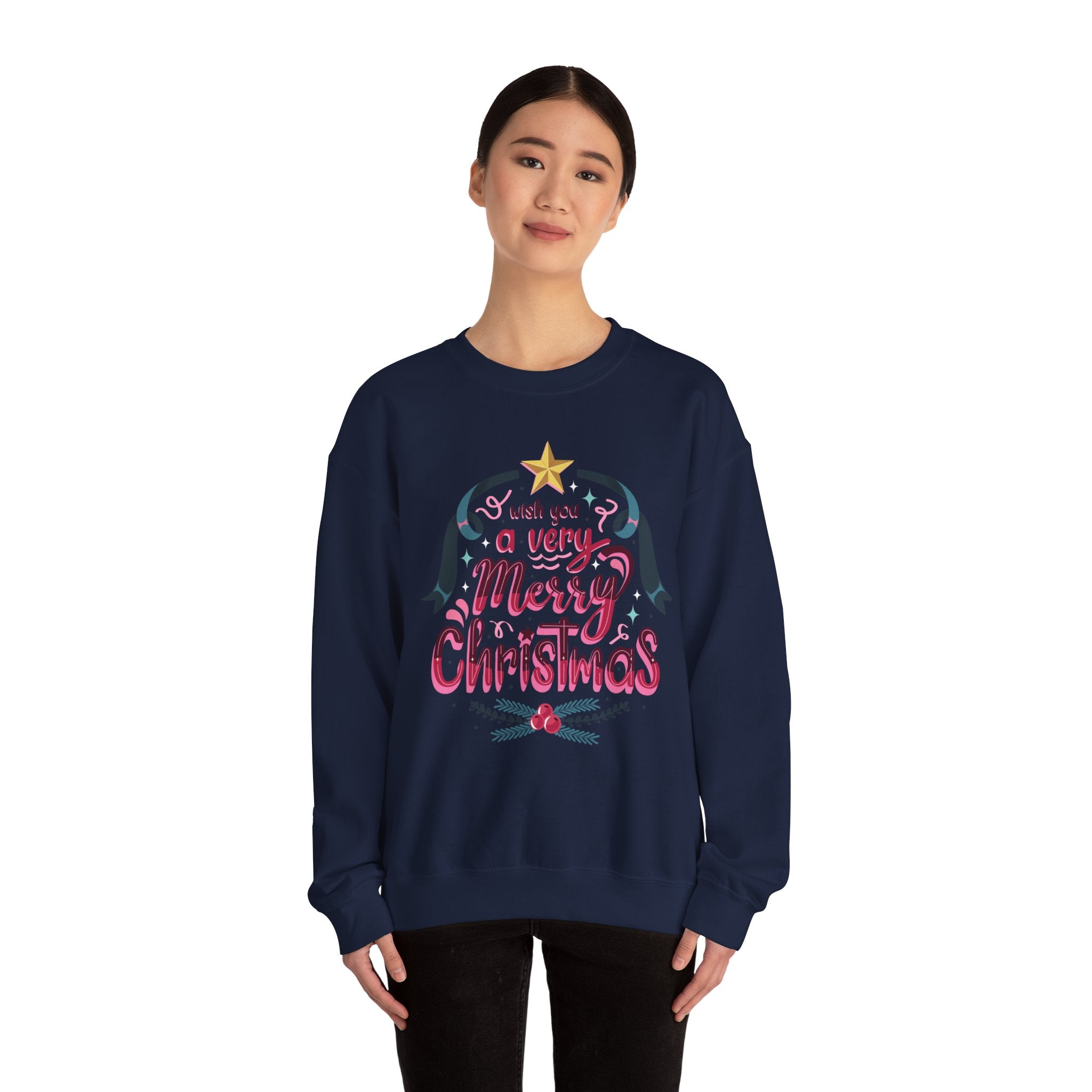 Merry Christmas Sweatshirt, Cozy Holiday Apparel, Unisex Christmas Gift, Festive Crewneck, Winter Wardrobe Essential