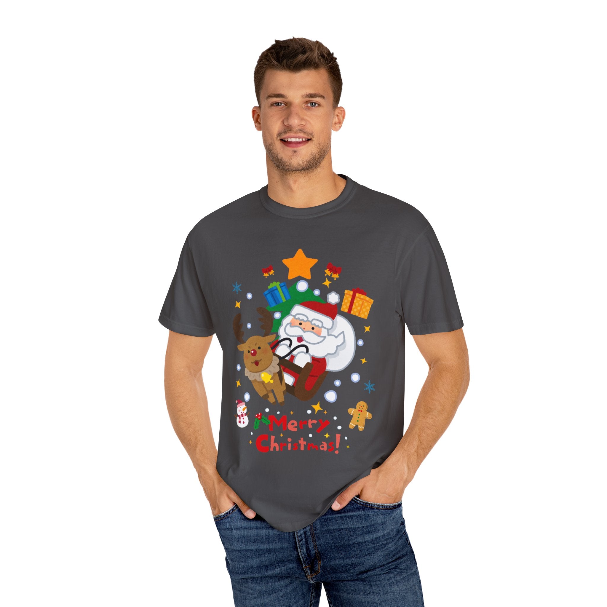 Festive Santa T-Shirt | Christmas Tee, Unisex Holiday Shirt, Merry Christmas Gift, Cute Design for Kids & Adults