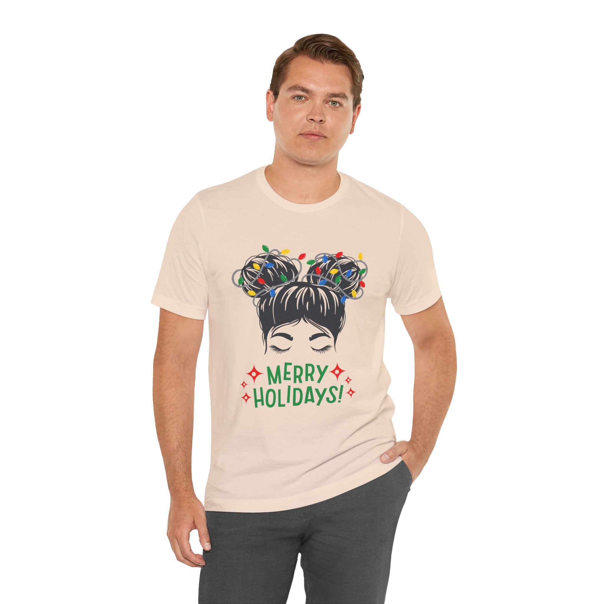 Festive Holiday Tee - Merry Holidays Graphic, Unisex Jersey Short Sleeve Shirt, Christmas Apparel, Seasonal Gift, Cozy Vibes