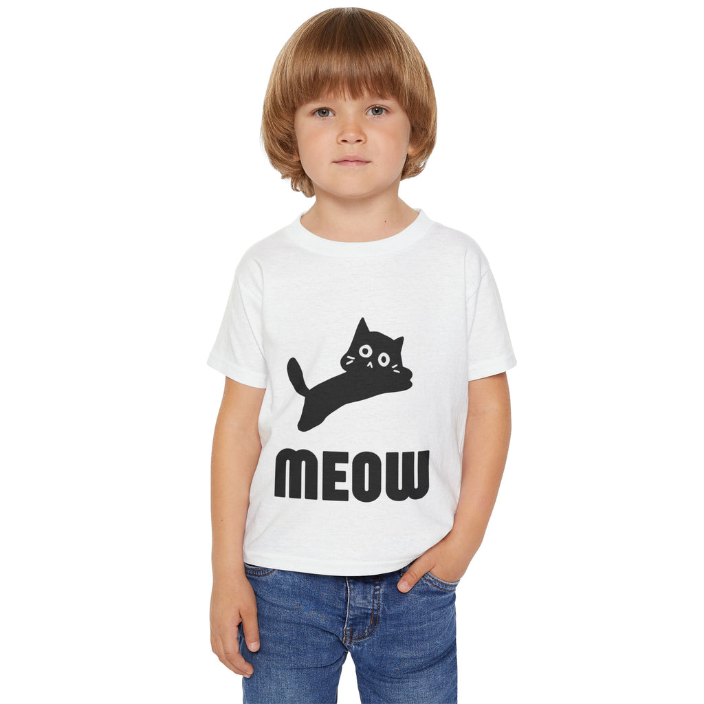 Cute Cat Meow Toddler T-shirt - Fun Kids Tee, Cat Lover Gift, Playful Outfit, Birthday Present, Everyday Wear
