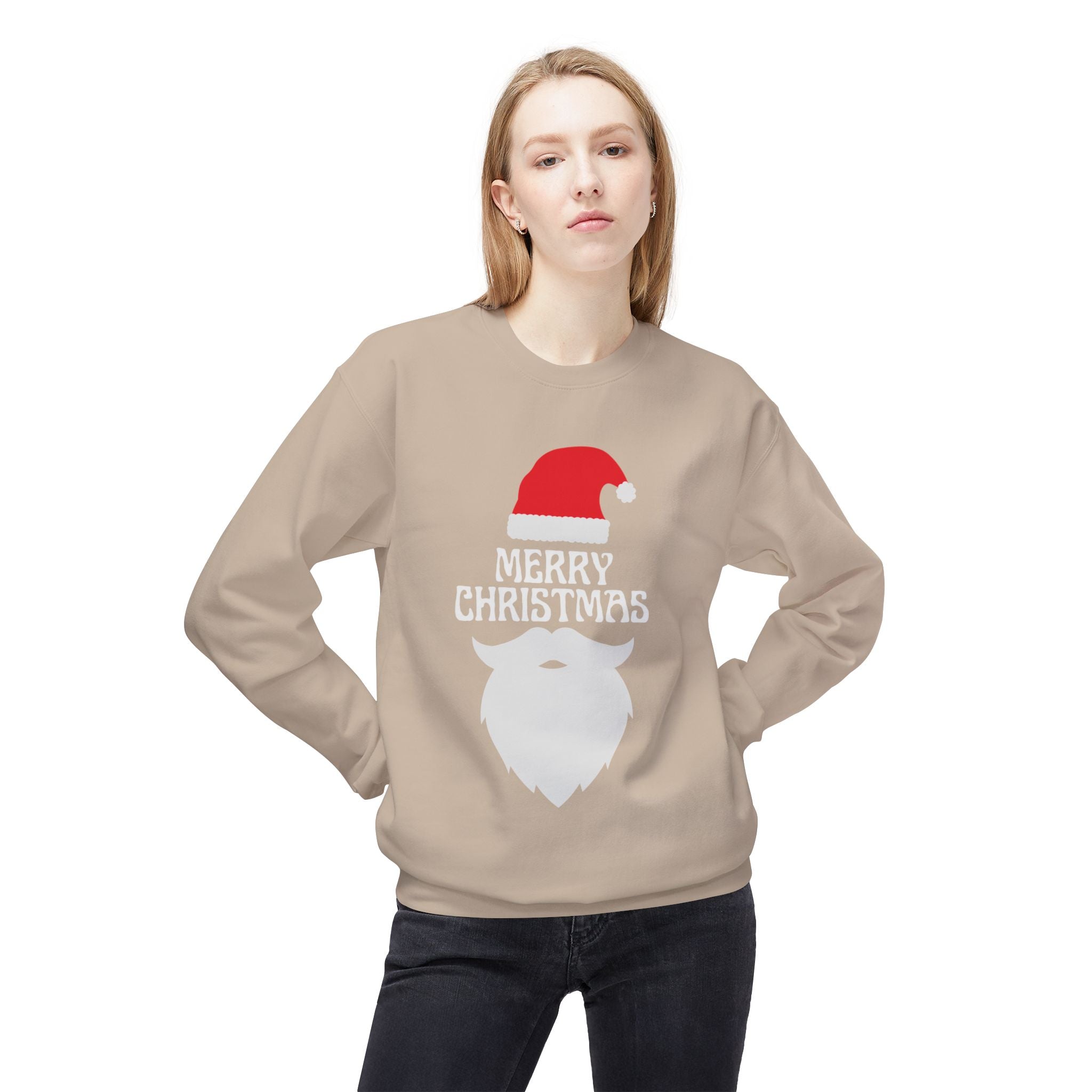 Christmas Sweatshirt, Unisex Fleece Crew, Merry Christmas Sweater, Holiday Apparel, Seasonal Gift, Winter Comfort