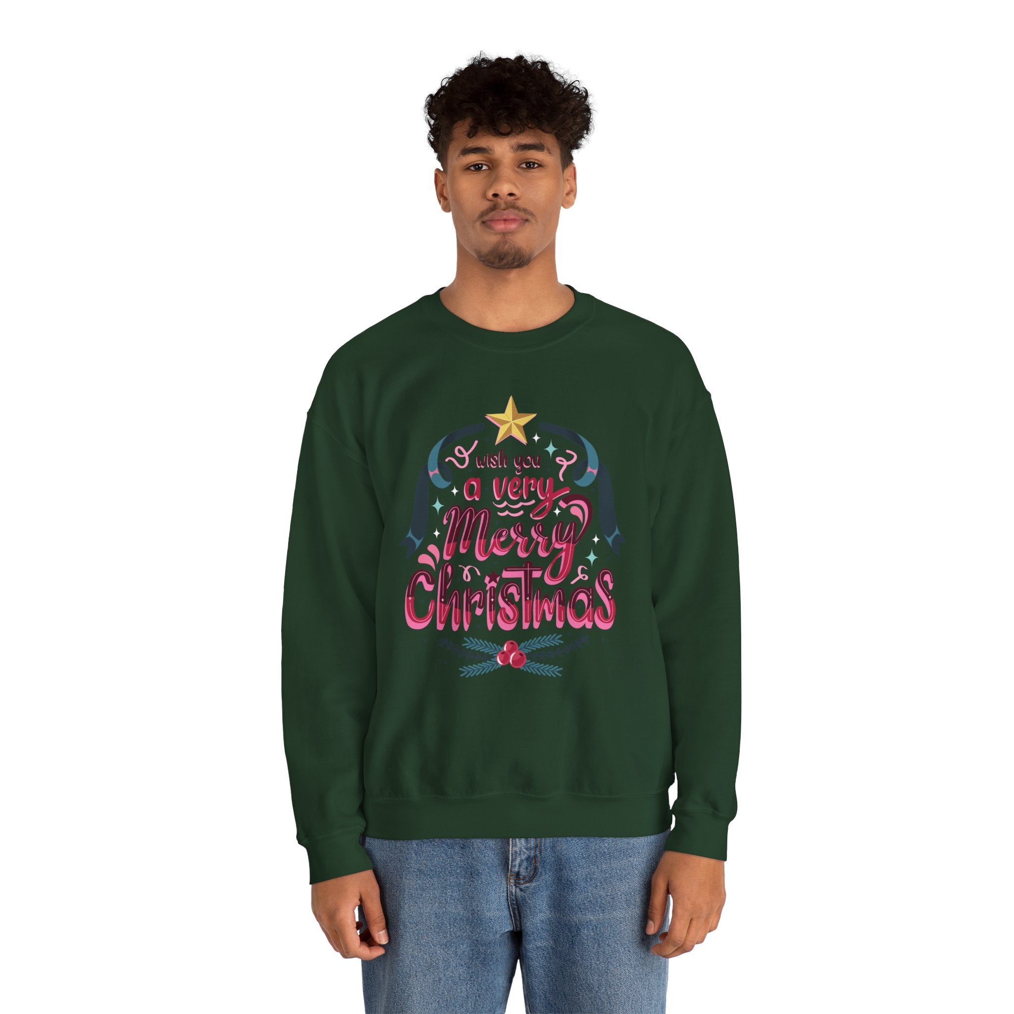 Merry Christmas Sweatshirt, Cozy Holiday Apparel, Unisex Christmas Gift, Festive Crewneck, Winter Wardrobe Essential