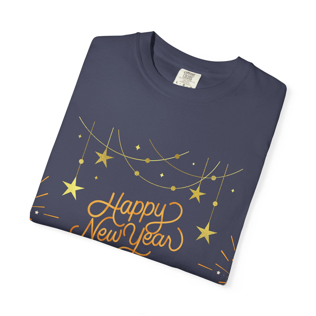 New Year Celebration T-Shirt | Unisex Garment-Dyed Tee with Happy New Year 2026 Design, Festive Apparel, Holiday Gift, Party Wear