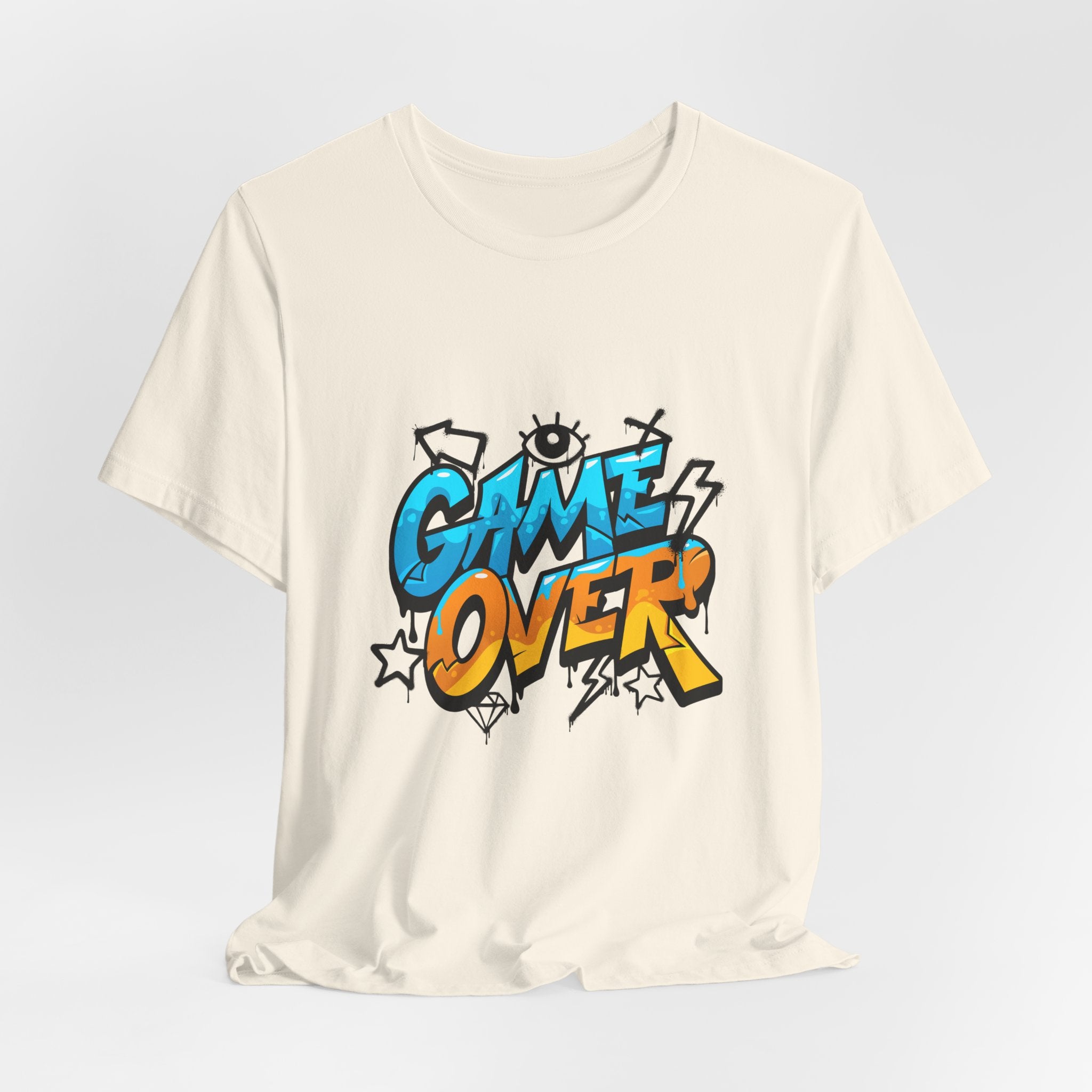 Game Over Unisex Jersey Short Sleeve Tee, Fun Graphic Tee, Gamer Gift, Casual Wear, Birthday Gift, Playful Fashion