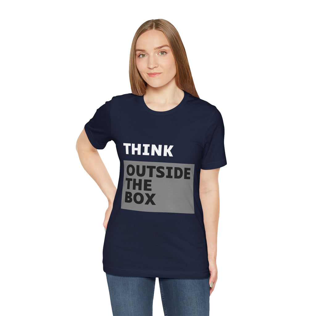 Think Outside the Box Unisex Tee, Short Sleeve T-shirt, Unique Design Shirt, Creative Tee, Unisex Graphic Tee