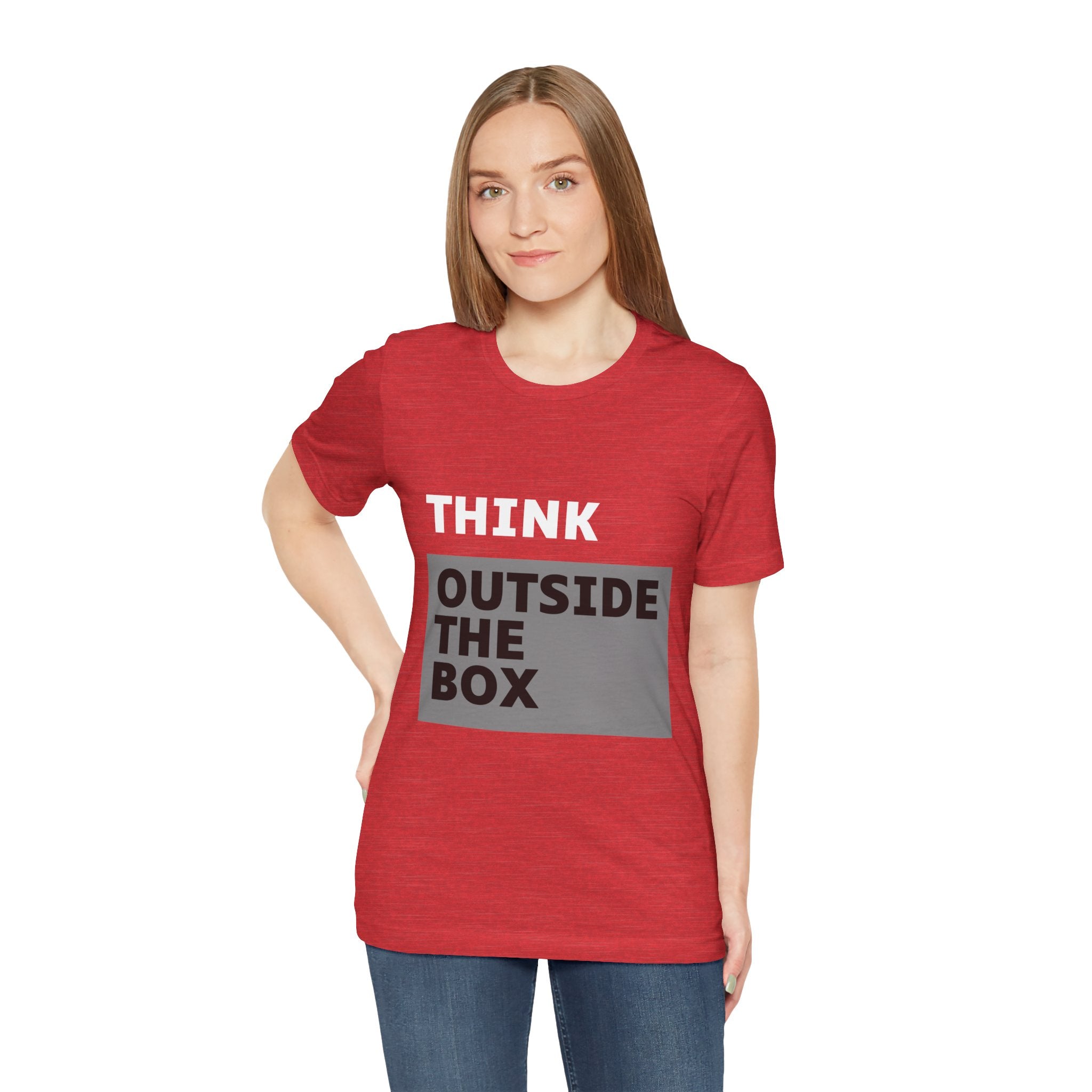 Think Outside the Box Unisex Tee, Short Sleeve T-shirt, Unique Design Shirt, Creative Tee, Unisex Graphic Tee