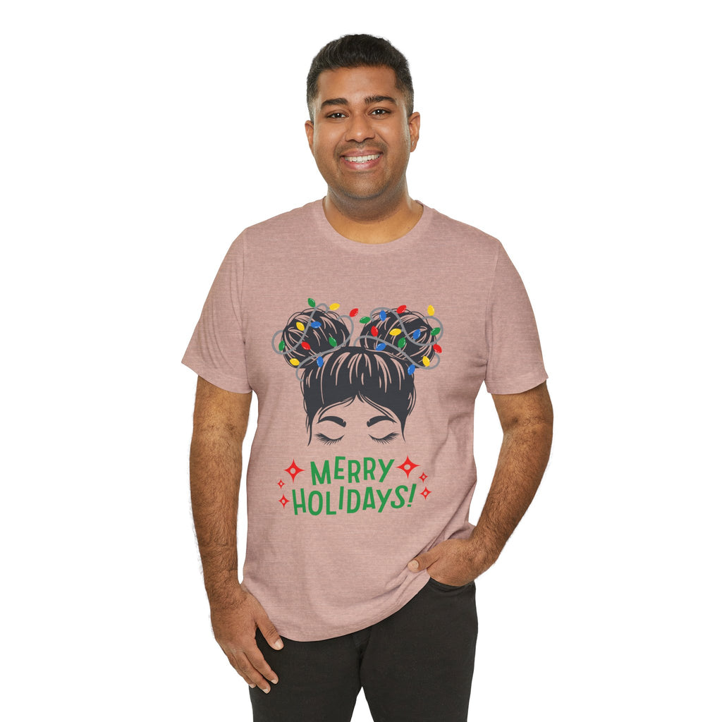 Festive Holiday Tee - Merry Holidays Graphic, Unisex Jersey Short Sleeve Shirt, Christmas Apparel, Seasonal Gift, Cozy Vibes