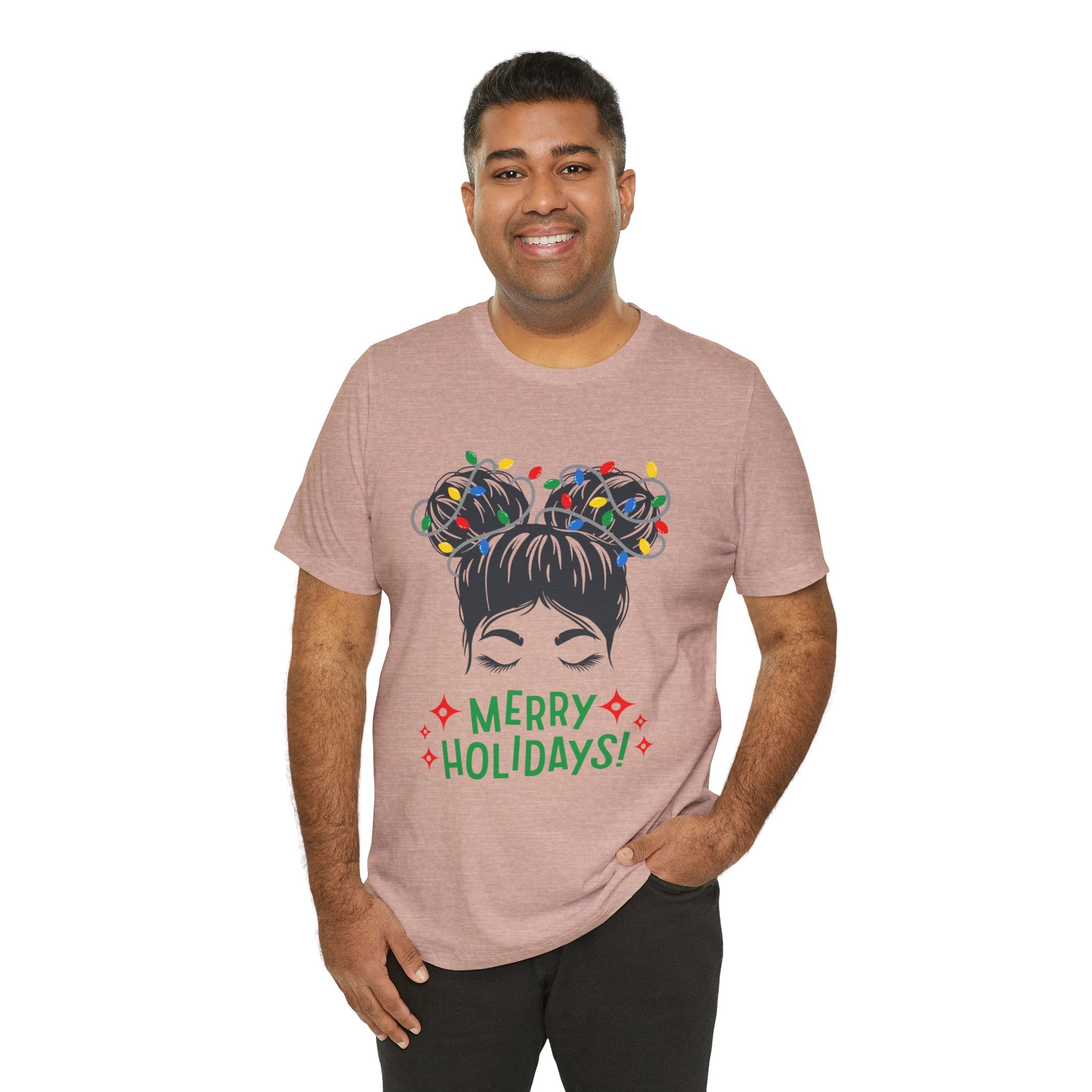 Festive Holiday Tee - Merry Holidays Graphic, Unisex Jersey Short Sleeve Shirt, Christmas Apparel, Seasonal Gift, Cozy Vibes