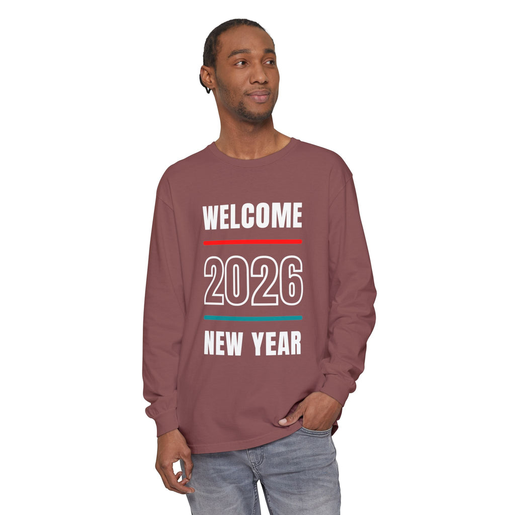 2026 New Year Long Sleeve T-Shirt | Unisex Cotton Tee for Celebration, Holiday Gift, Festive Apparel, Casual Wear
