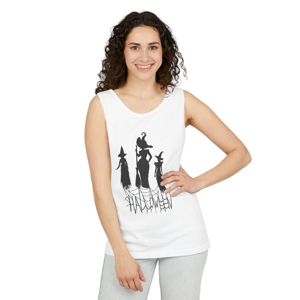 Halloween Witches Tank Top, Spooky Summer Shirt, Unisex Beach Wear, Fall Festival Apparel, Halloween Party Top