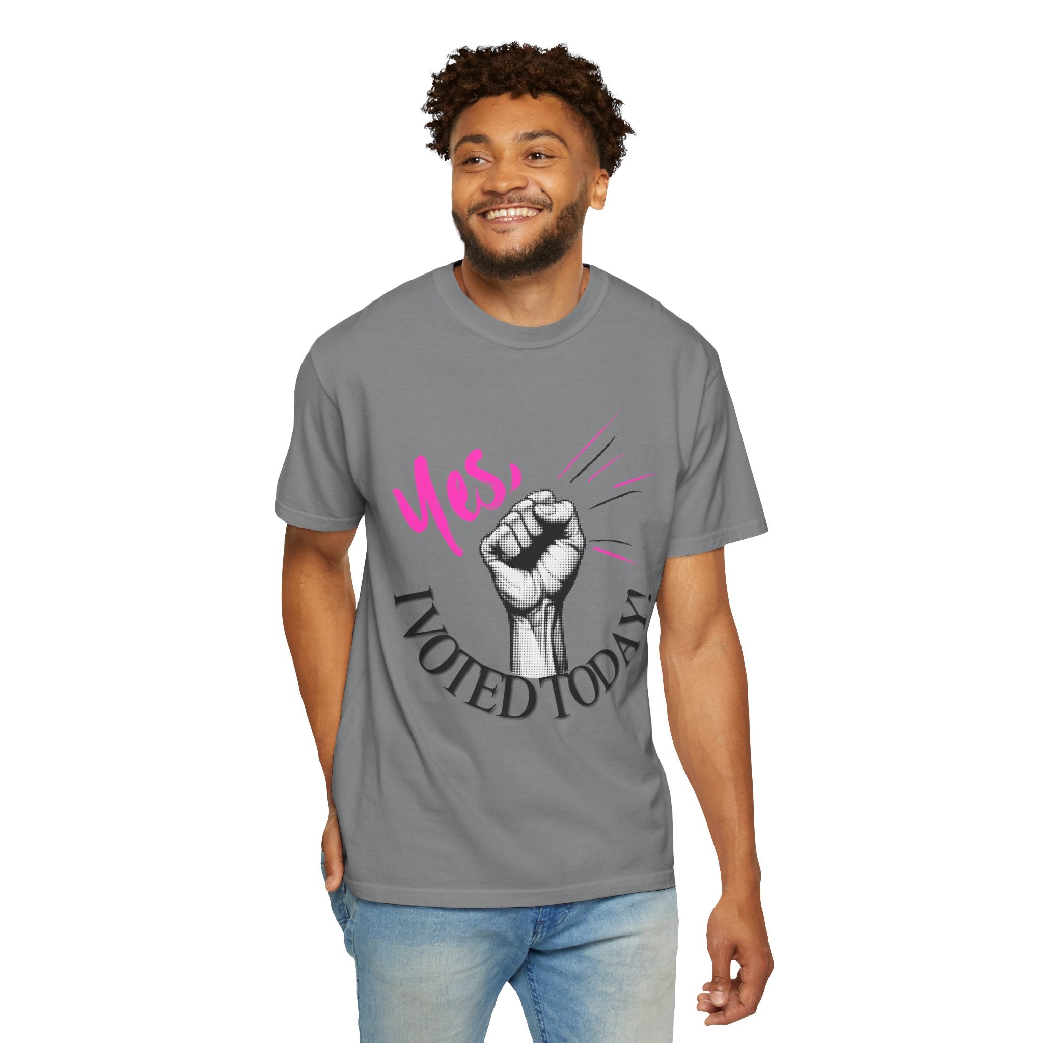 Empowering Voting T-shirt, Yes I Voted Today Tee, Unisex Garment-Dyed Shirt, Election Day Apparel, Civic Engagement Top