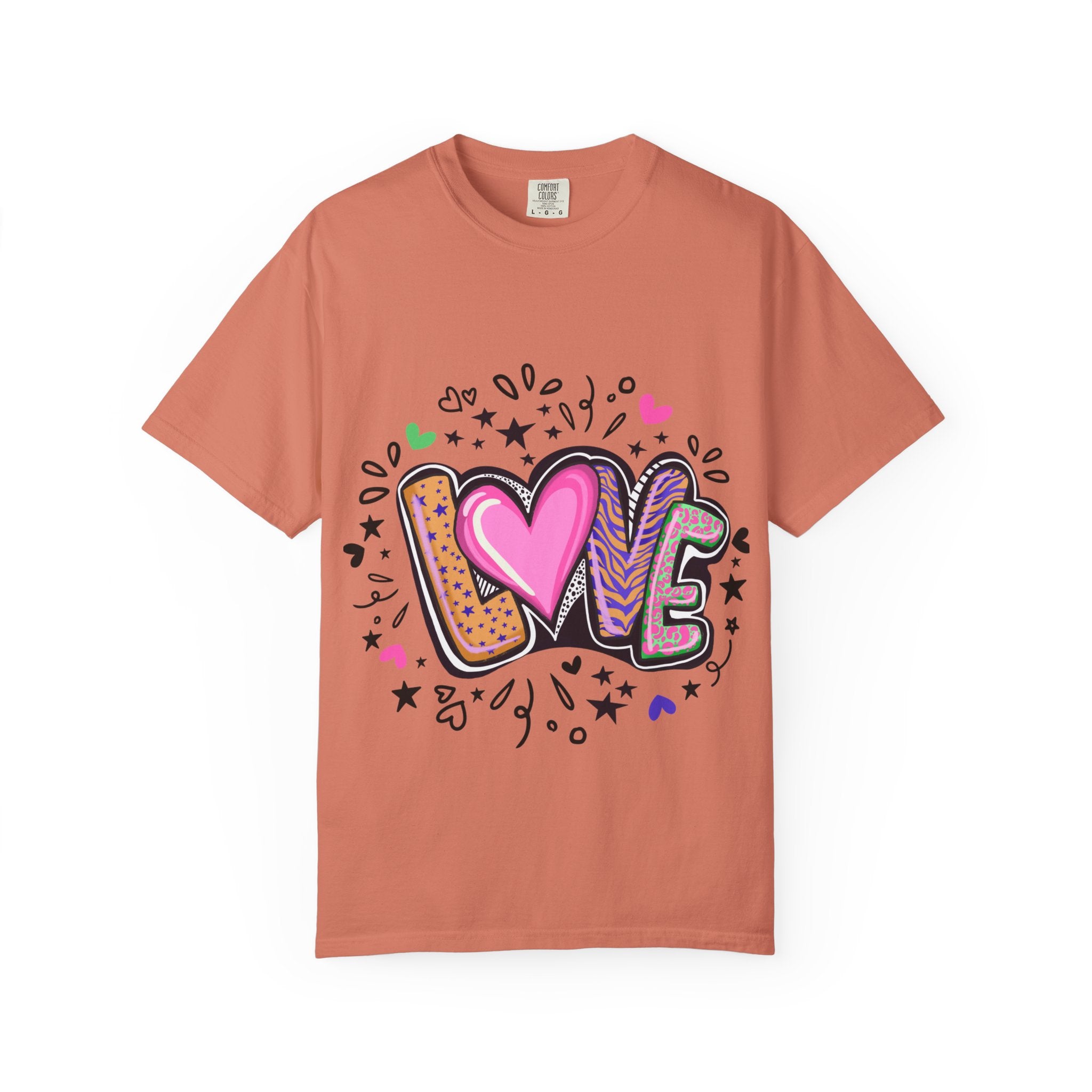 Love Vibes Unisex Garment-Dyed T-shirt | Perfect for Valentine's Day, Anniversaries, Casual Wear, Gifts, and Everyday Love
