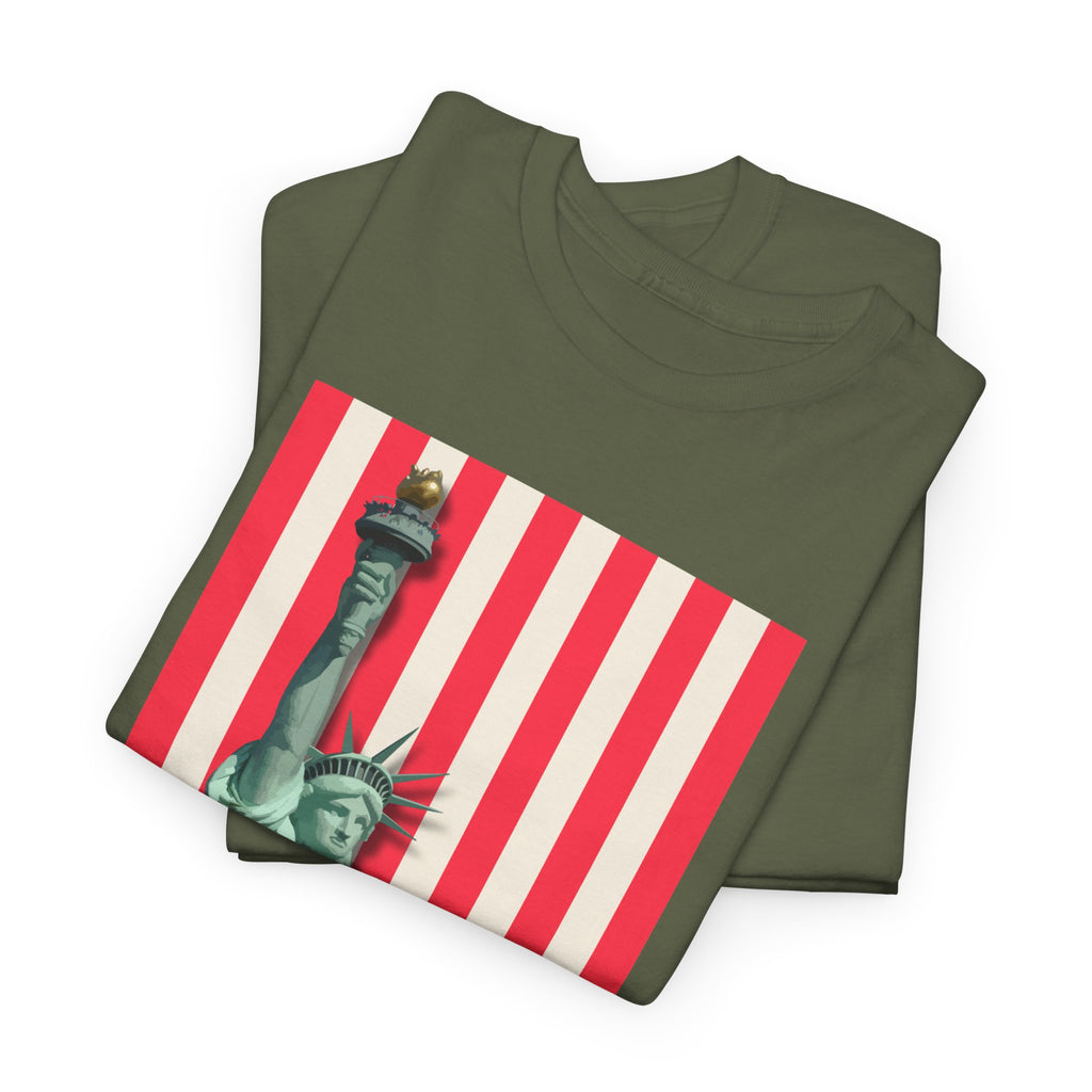 American Vibes Unisex Heavy Cotton Tee, Patriotic Shirt, Gift for Veterans, Independence Day Apparel, Summer Casual Wear