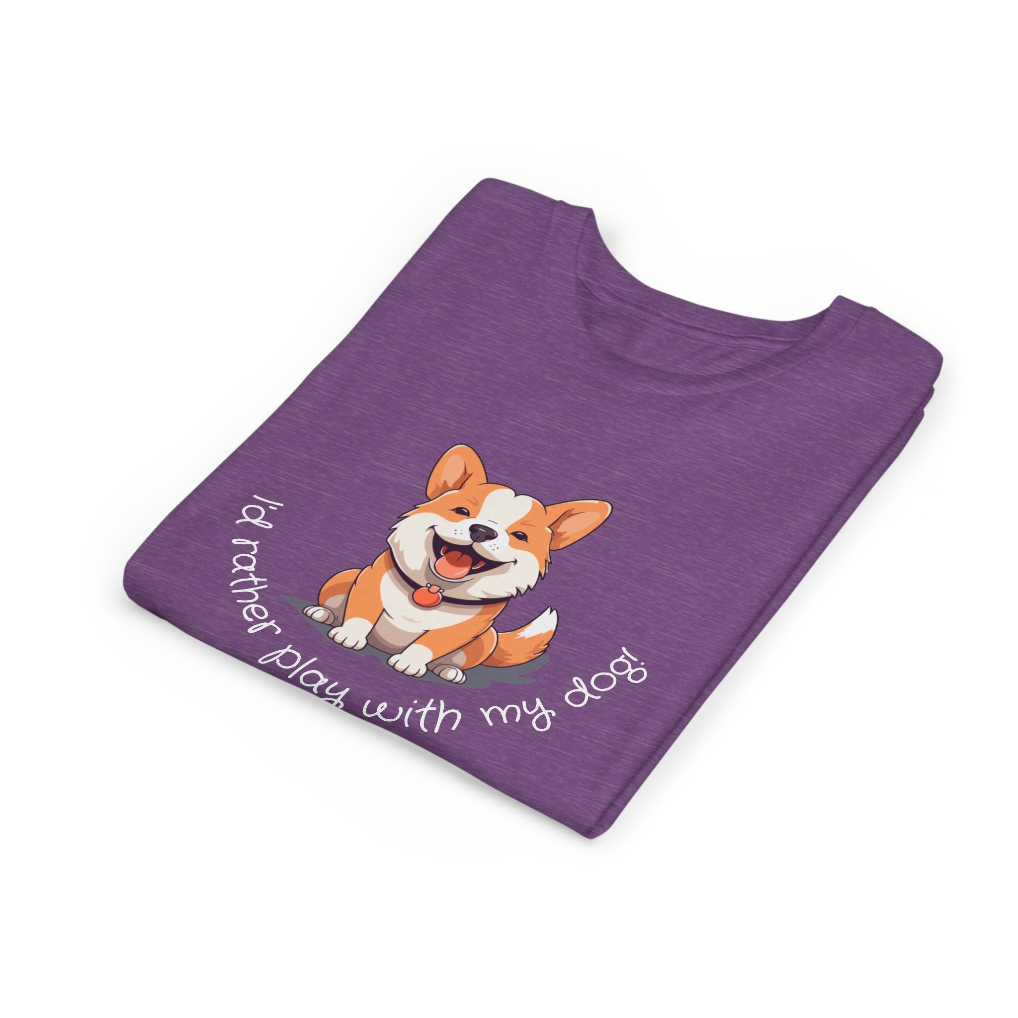 Youth Dog Lover Tee, Kids Corgi Shirt, Playful Dog T-Shirt, Pet Lover Gift, Children's Animal Apparel