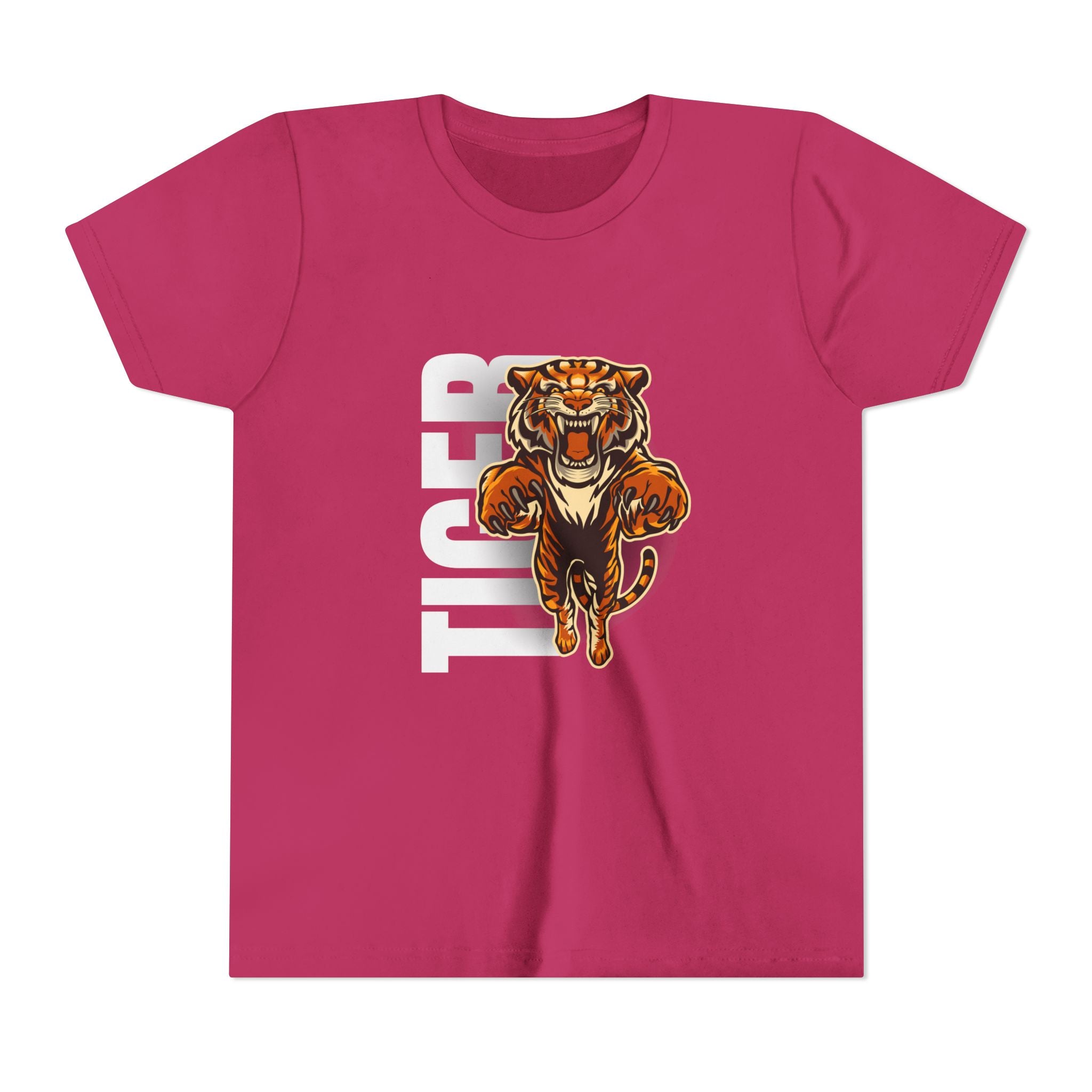 Youth Tiger Graphic Tee, Animal Lover Shirt, Kids Casual Wear, Birthday Gift for Boys, Nature Themed Apparel