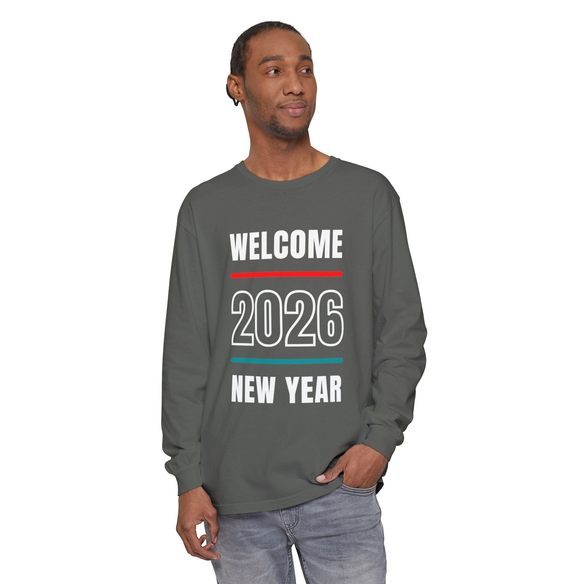 2026 New Year Long Sleeve T-Shirt | Unisex Cotton Tee for Celebration, Holiday Gift, Festive Apparel, Casual Wear