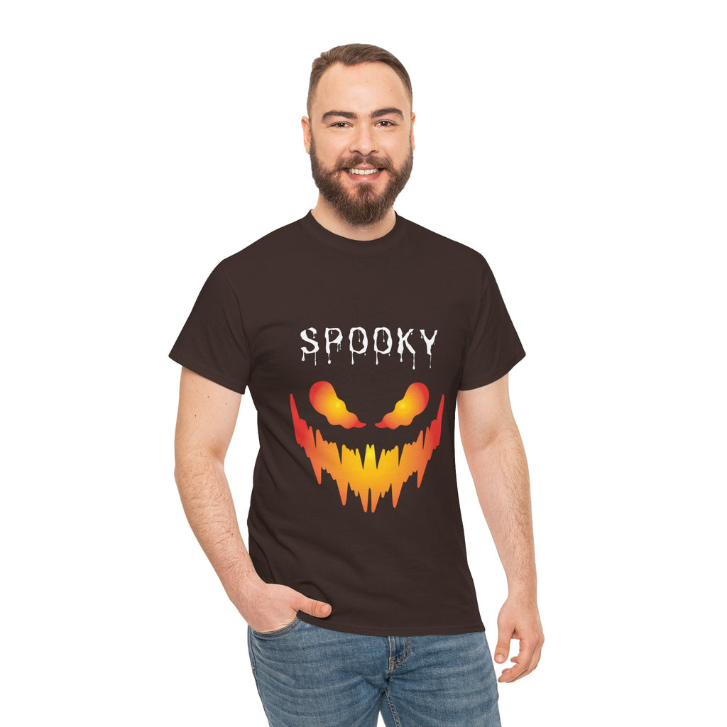 Spooky Unisex Heavy Cotton Tee - Halloween Shirt, Goth Fashion, Casual Wear, Festival Tee, Gift for Horror Fans