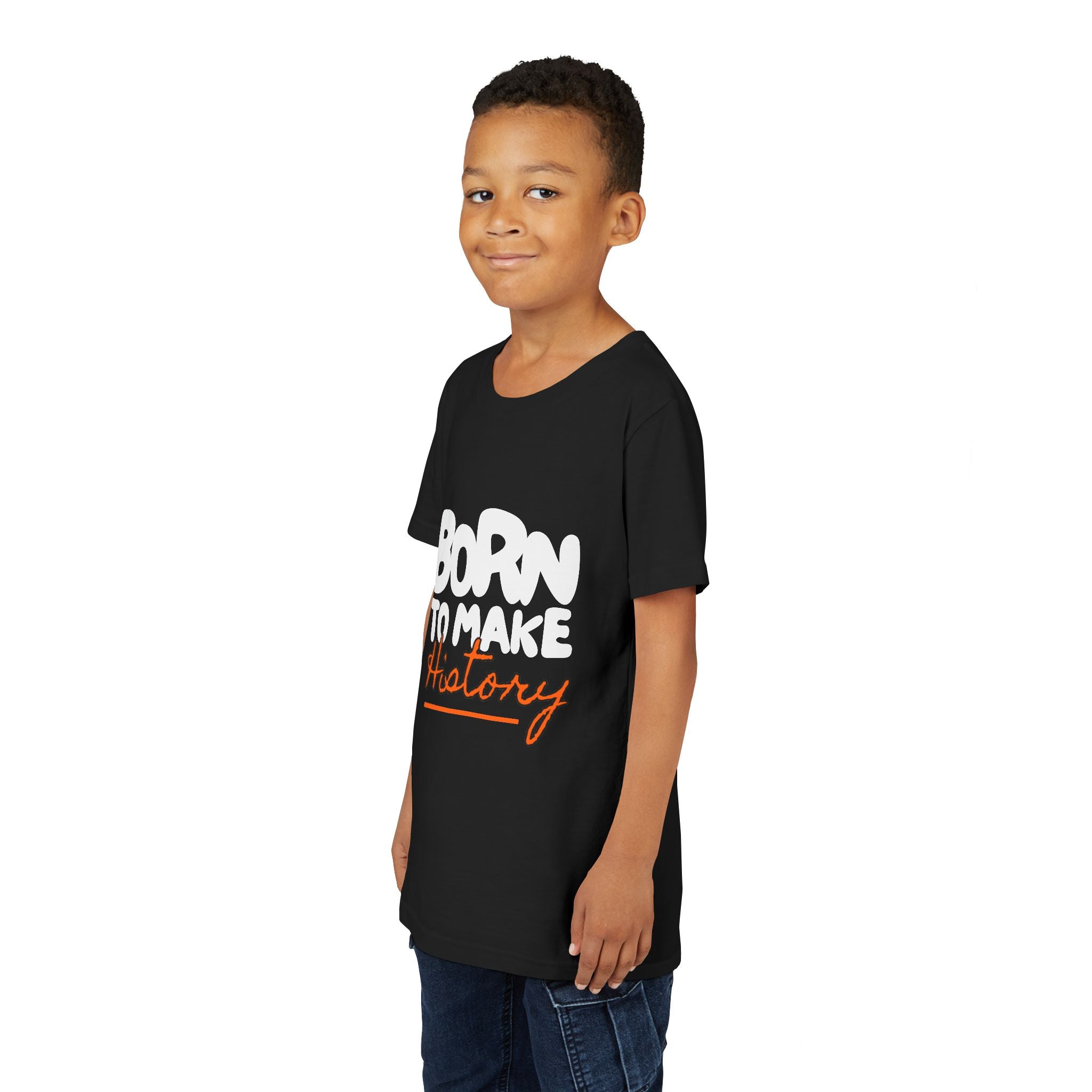 Born to Make History Youth Tee | Inspirational T-Shirt, Gift for Kids, Motivational Apparel, Birthday Present, Back to School