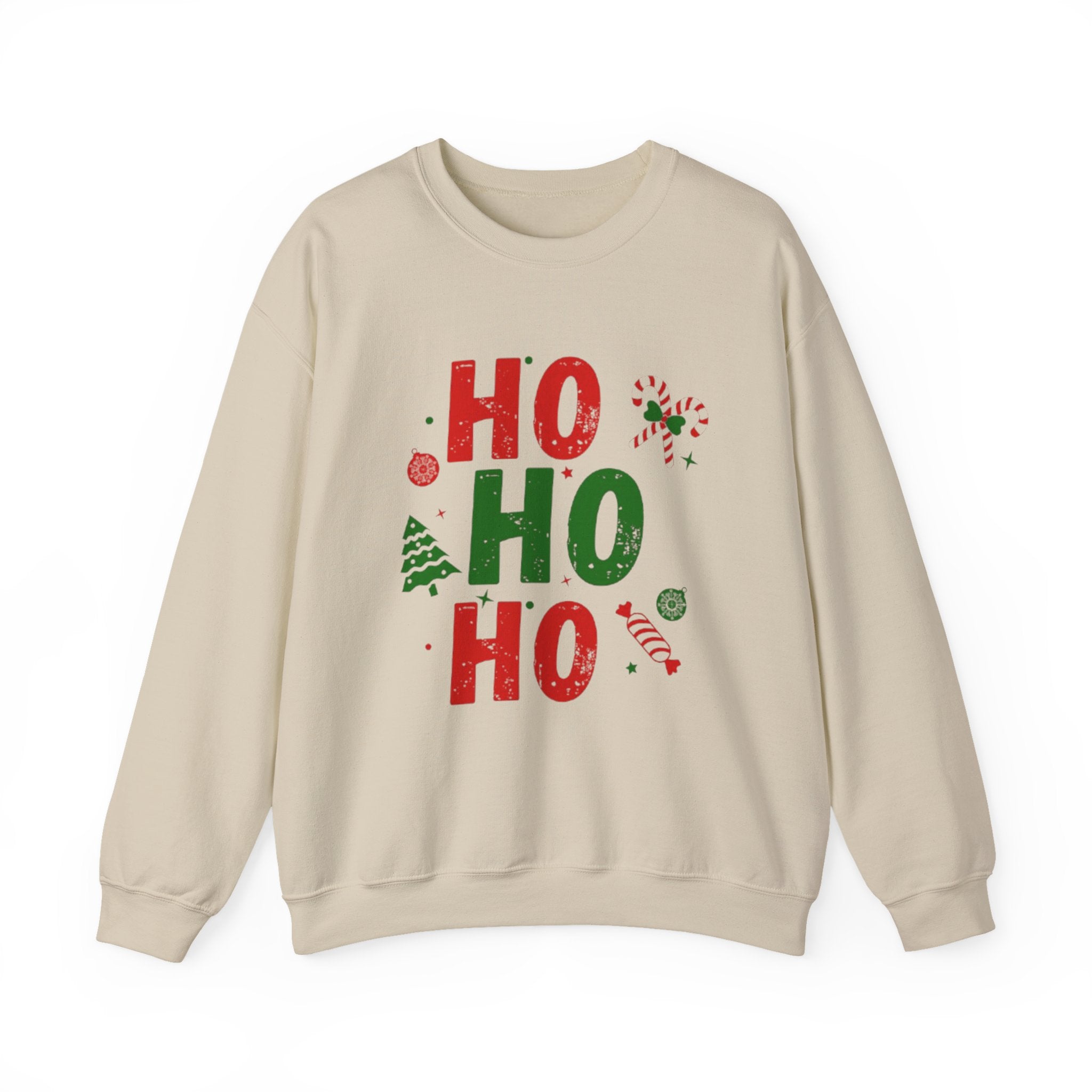 Festive Ho Ho Ho Sweatshirt for Holiday Cheer, Christmas Gift, Cozy Winter Apparel, Family Gatherings, Unisex Holiday Sweatshirt