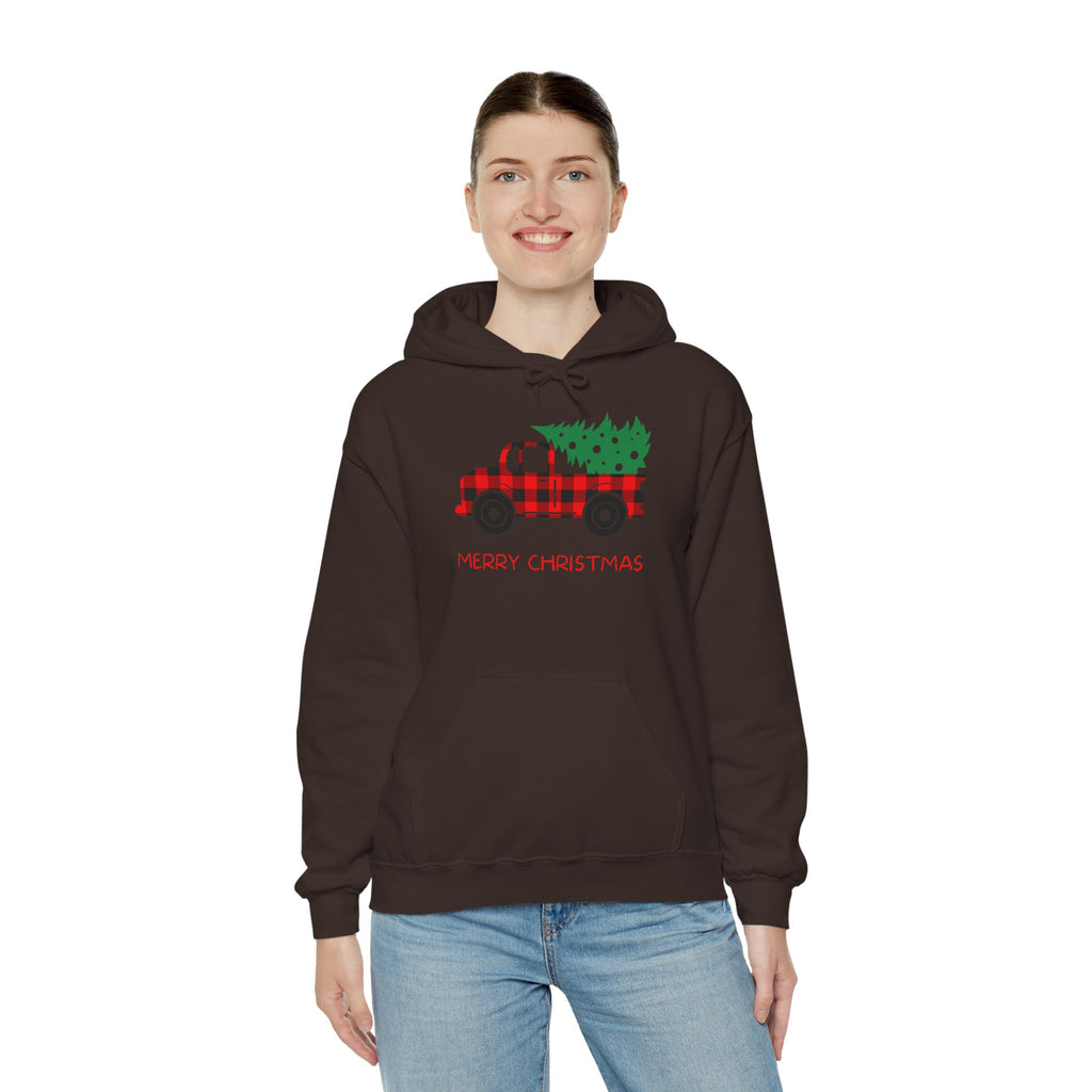 Merry Christmas Truck Hoodie, Festive Sweatshirt, Holiday Gift, Cozy Winter Apparel, Unisex Christmas Wear
