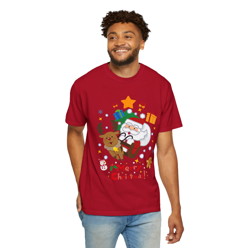 Festive Santa T-Shirt | Christmas Tee, Unisex Holiday Shirt, Merry Christmas Gift, Cute Design for Kids & Adults