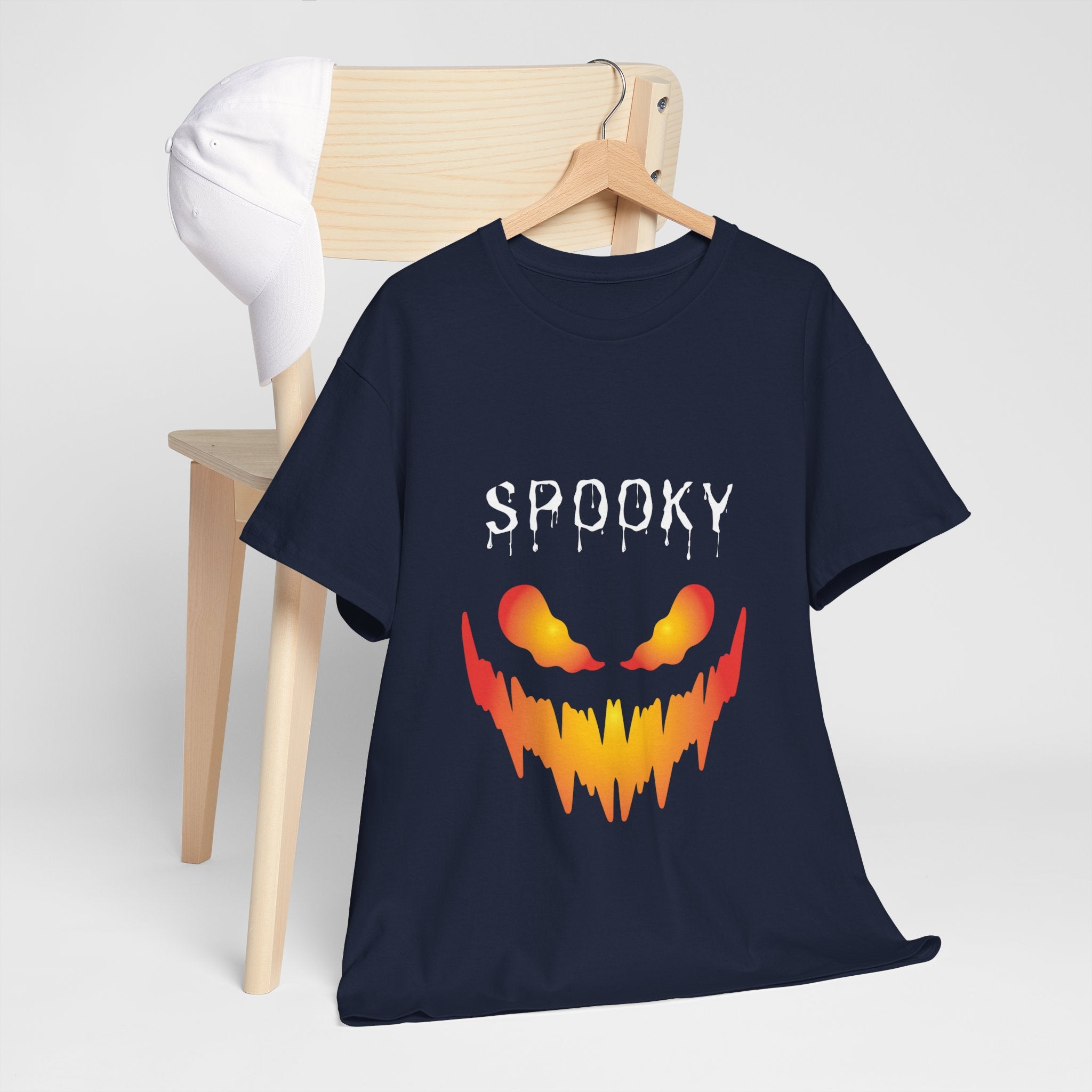 Spooky Unisex Heavy Cotton Tee - Halloween Shirt, Goth Fashion, Casual Wear, Festival Tee, Gift for Horror Fans