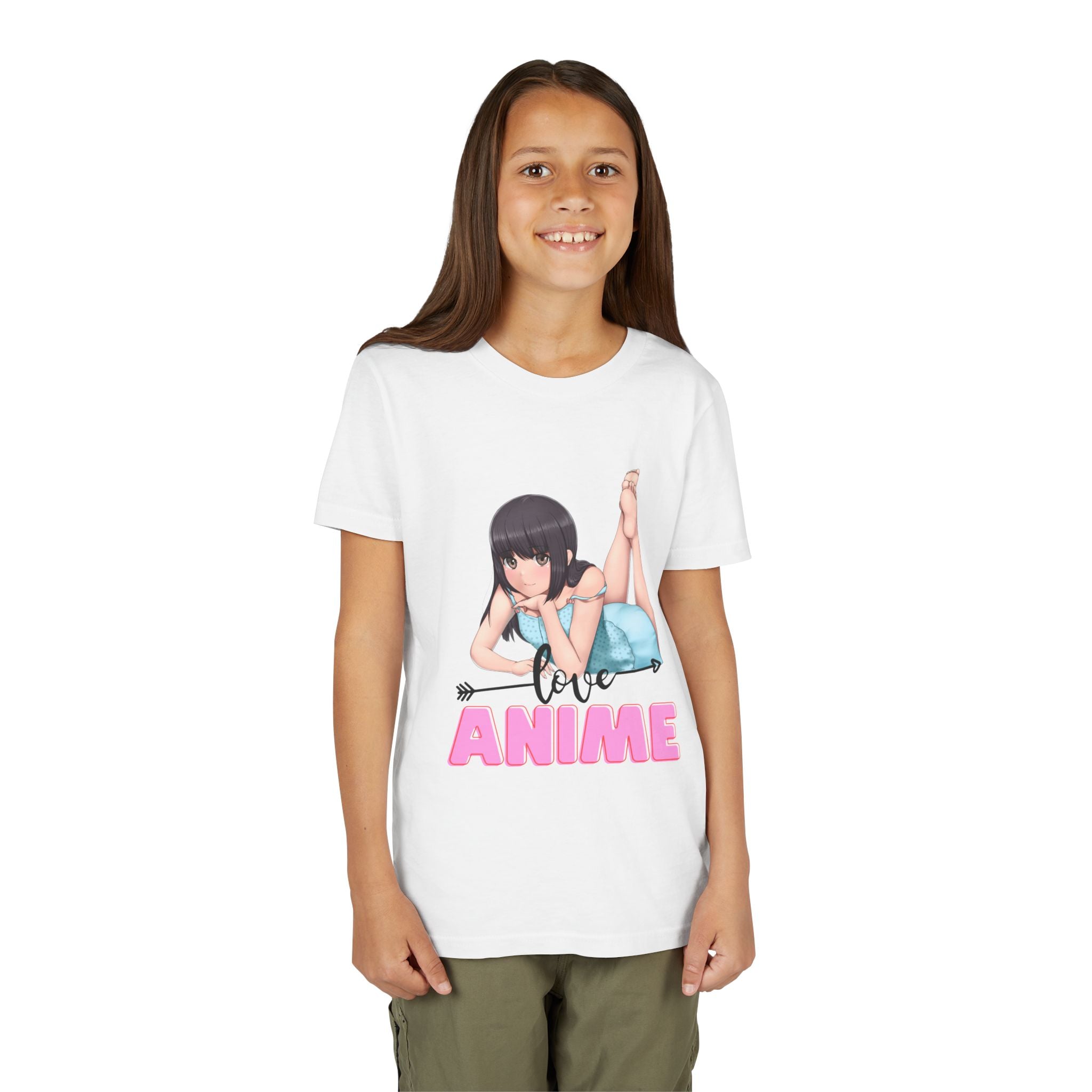Anime Love Youth Tee, Kids' Anime Shirt, Manga Fans Gift, Cute Youth T-Shirt, Kawaii Apparel for Kids, Anime Enthusiasts Tee
