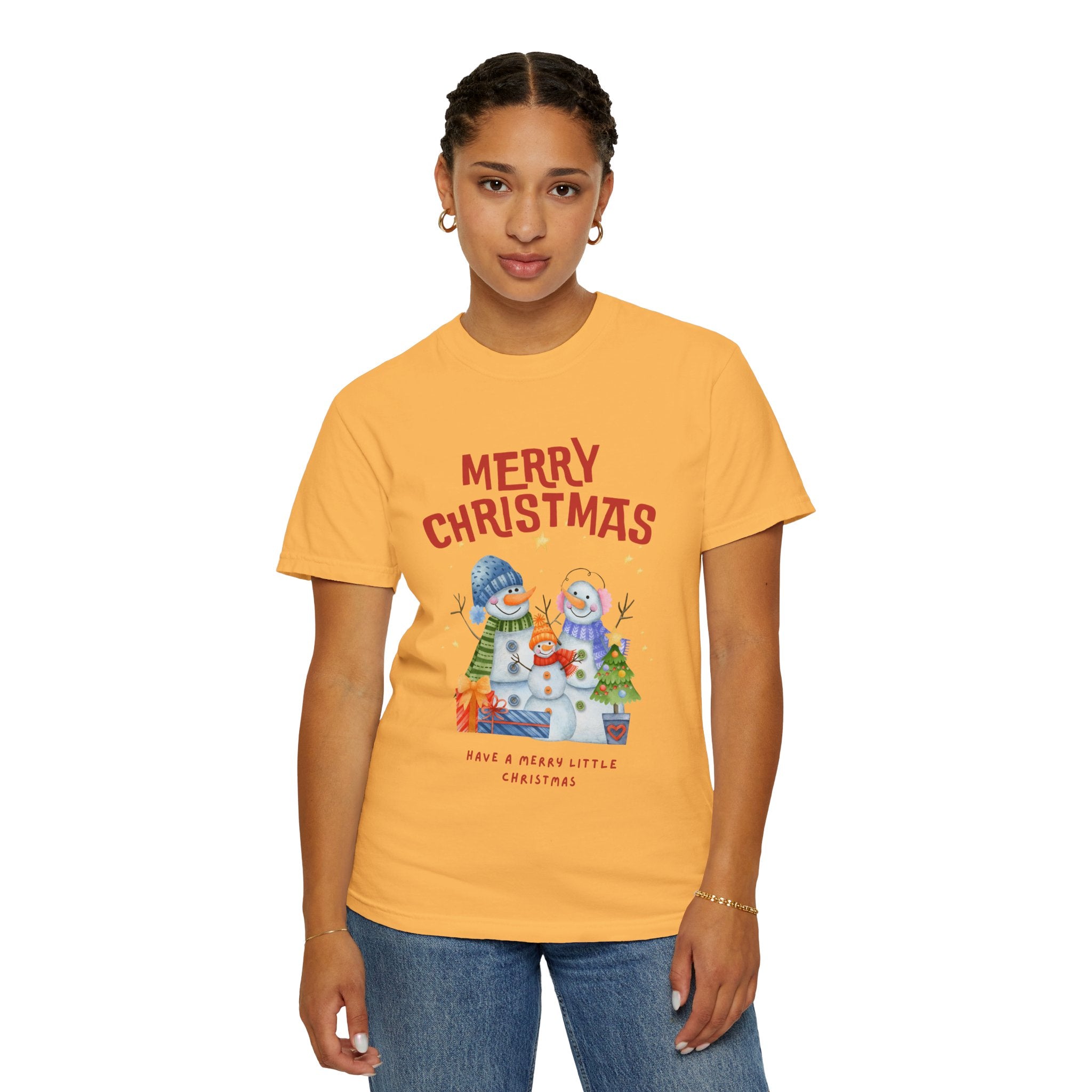 Merry Christmas Unisex Garment-Dyed T-shirt, Cozy Holiday Tee, Festive Winter Apparel, Christmas Gift, Seasonal Fashion