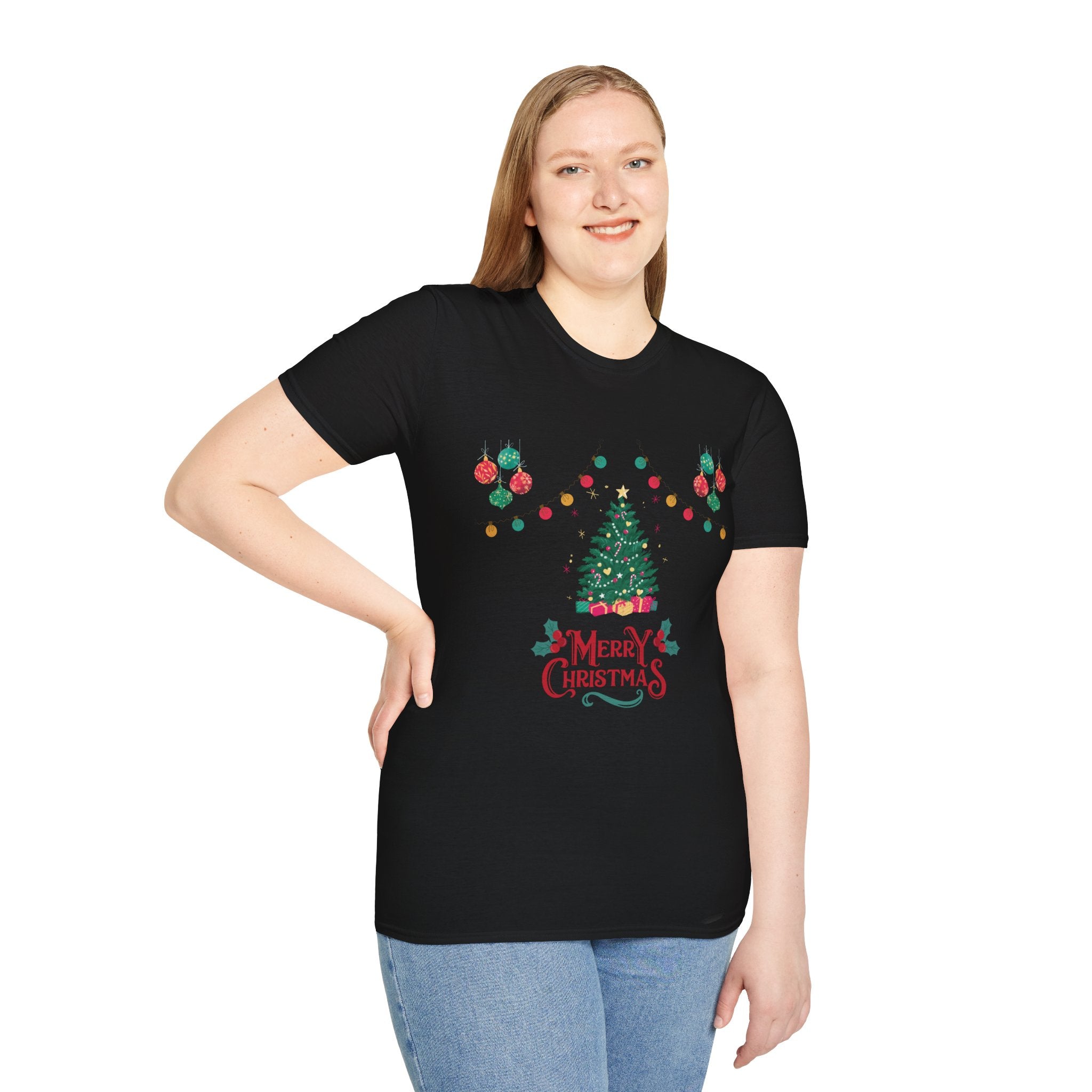 Merry Christmas Unisex T-Shirt, Festive Tee, Holiday Apparel, Winter Gift, Cozy Christmas Style, Unisex Softstyle Shirt