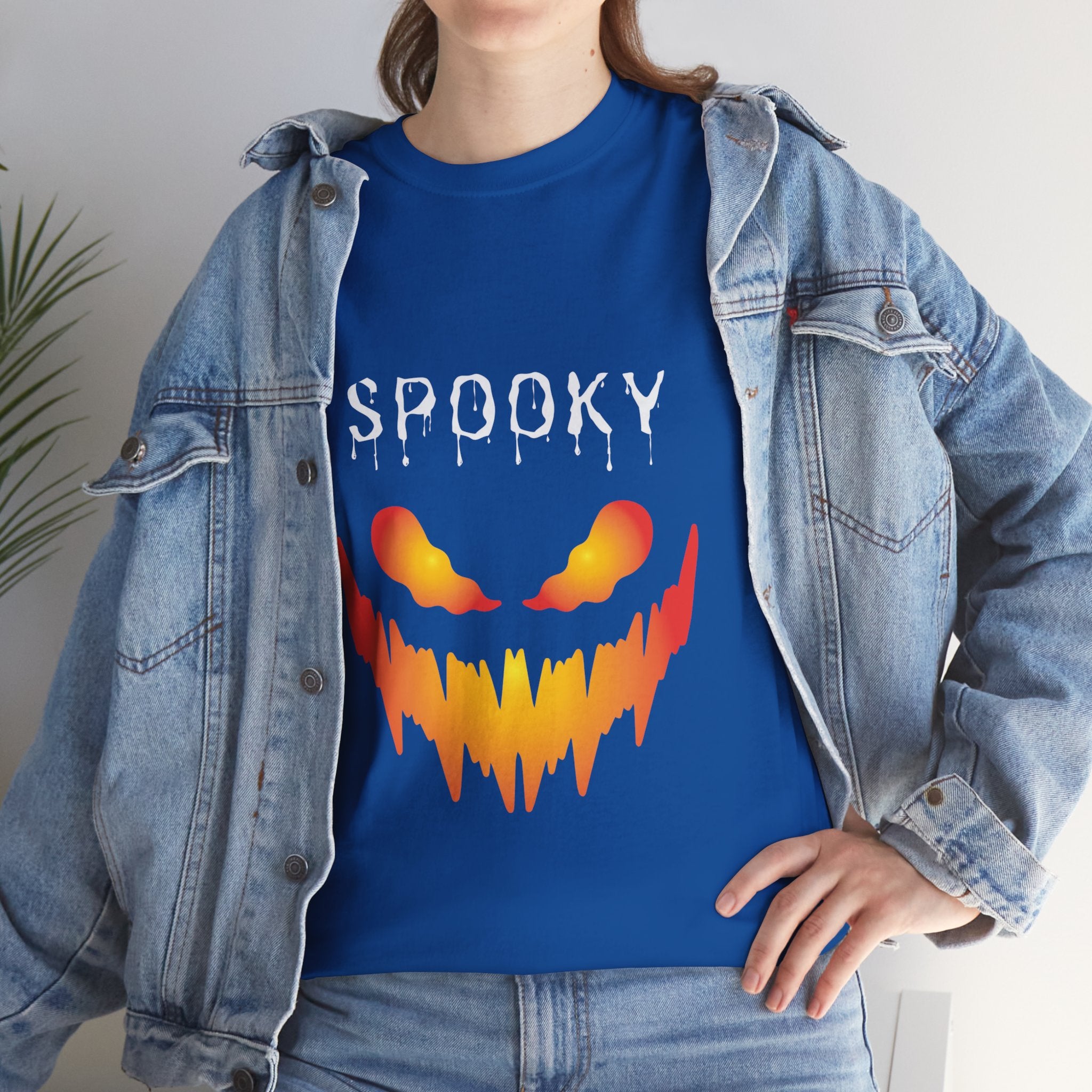 Spooky Unisex Heavy Cotton Tee - Halloween Shirt, Goth Fashion, Casual Wear, Festival Tee, Gift for Horror Fans