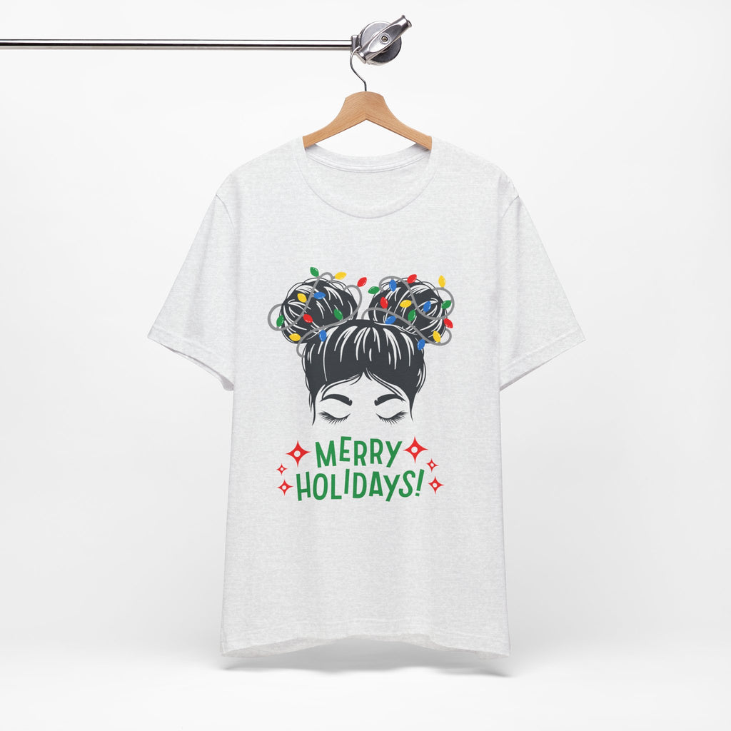 Festive Holiday Tee - Merry Holidays Graphic, Unisex Jersey Short Sleeve Shirt, Christmas Apparel, Seasonal Gift, Cozy Vibes