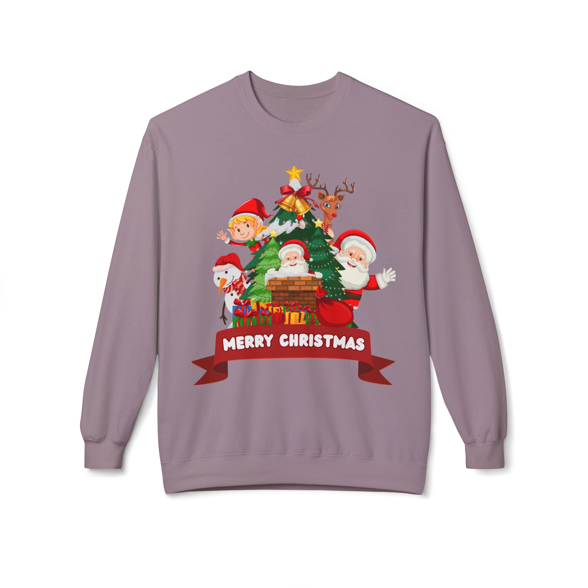 Festive Christmas Sweatshirt, Cozy Holiday Crewneck, Merry Christmas Gift, Family Matching Sweatshirt, Winter Apparel, Santa Design