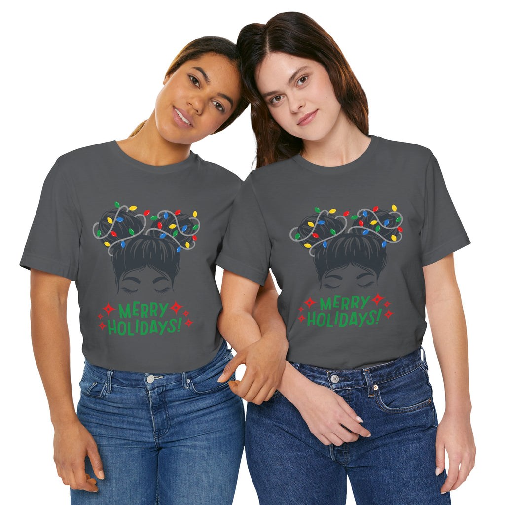 Festive Holiday Tee - Merry Holidays Graphic, Unisex Jersey Short Sleeve Shirt, Christmas Apparel, Seasonal Gift, Cozy Vibes
