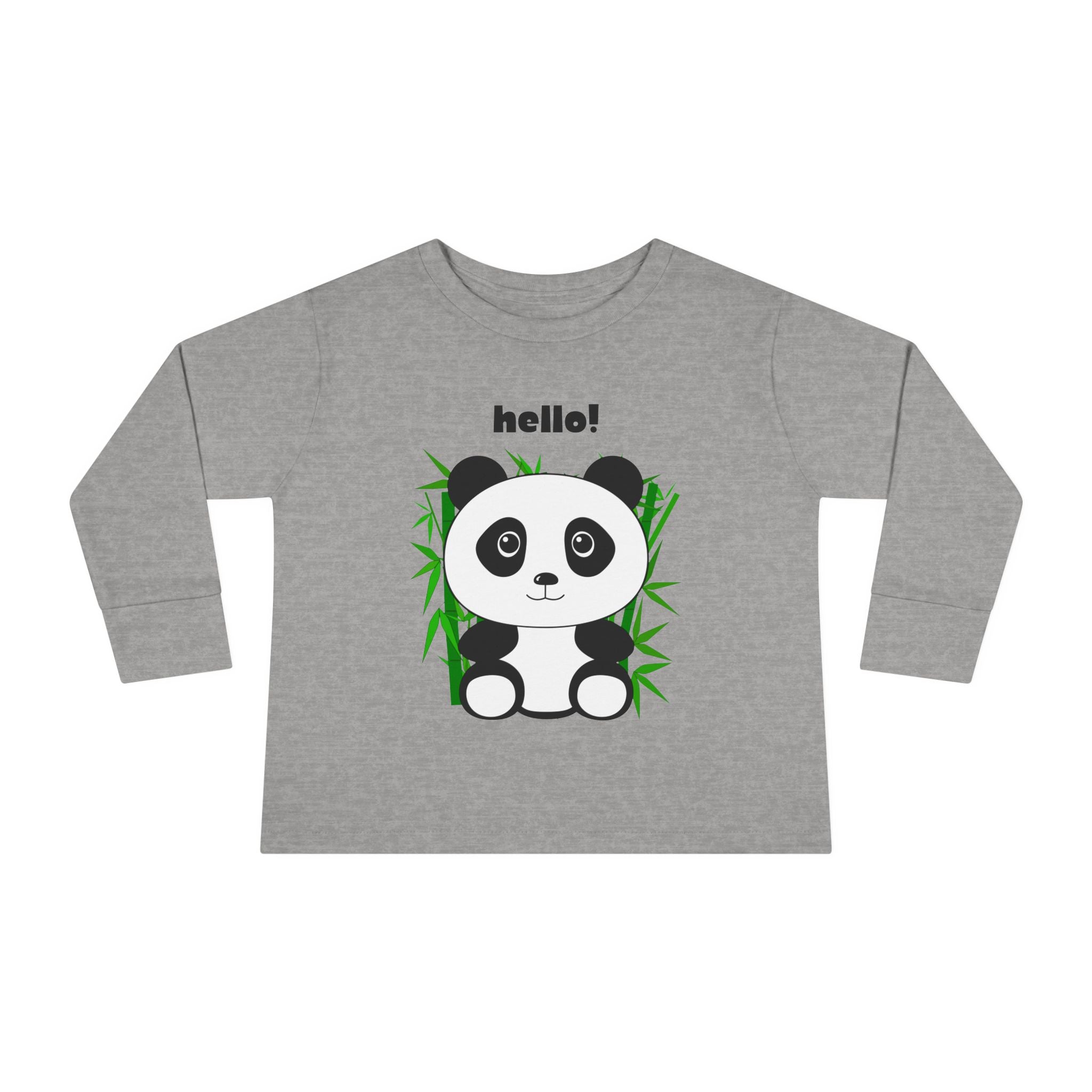 Adorable Panda Toddler Long Sleeve Tee, Cute Kids Shirt, Baby Shower Gift, Birthday, Everyday Wear, Comfortable Kids Apparel