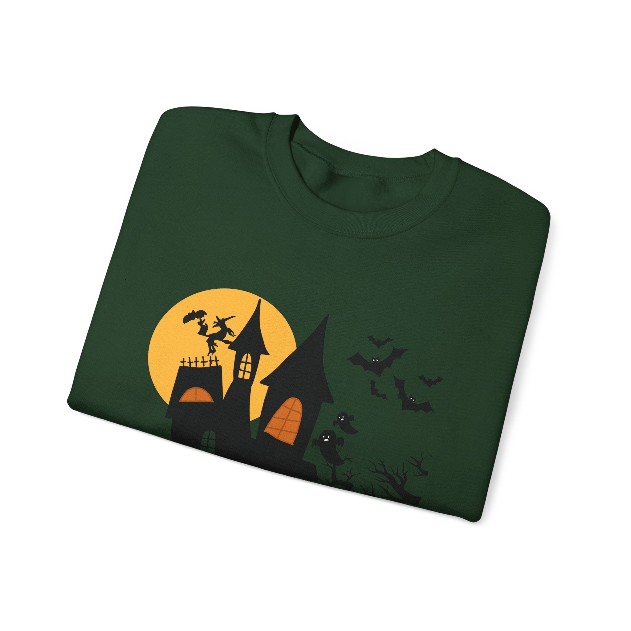 Halloween Haunted House Sweatshirt, Cozy Fall Wardrobe, Unisex Pullover, Spooky Season, Halloween Gift Idea, Festival Apparel