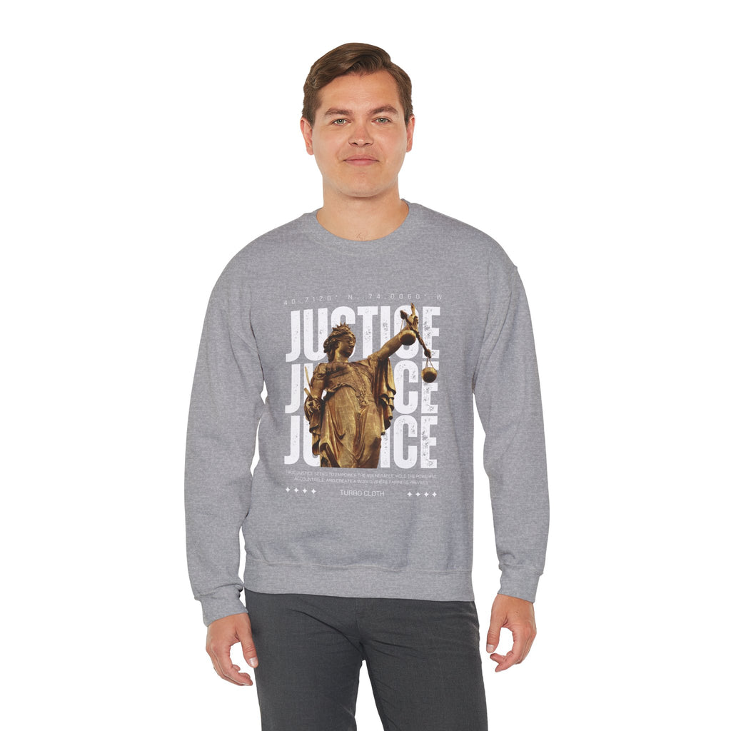 Justice-Themed Unisex Crewneck Sweatshirt | Statement Apparel for Activists, Social Justice, Casual Wear, Gifts, and Awareness