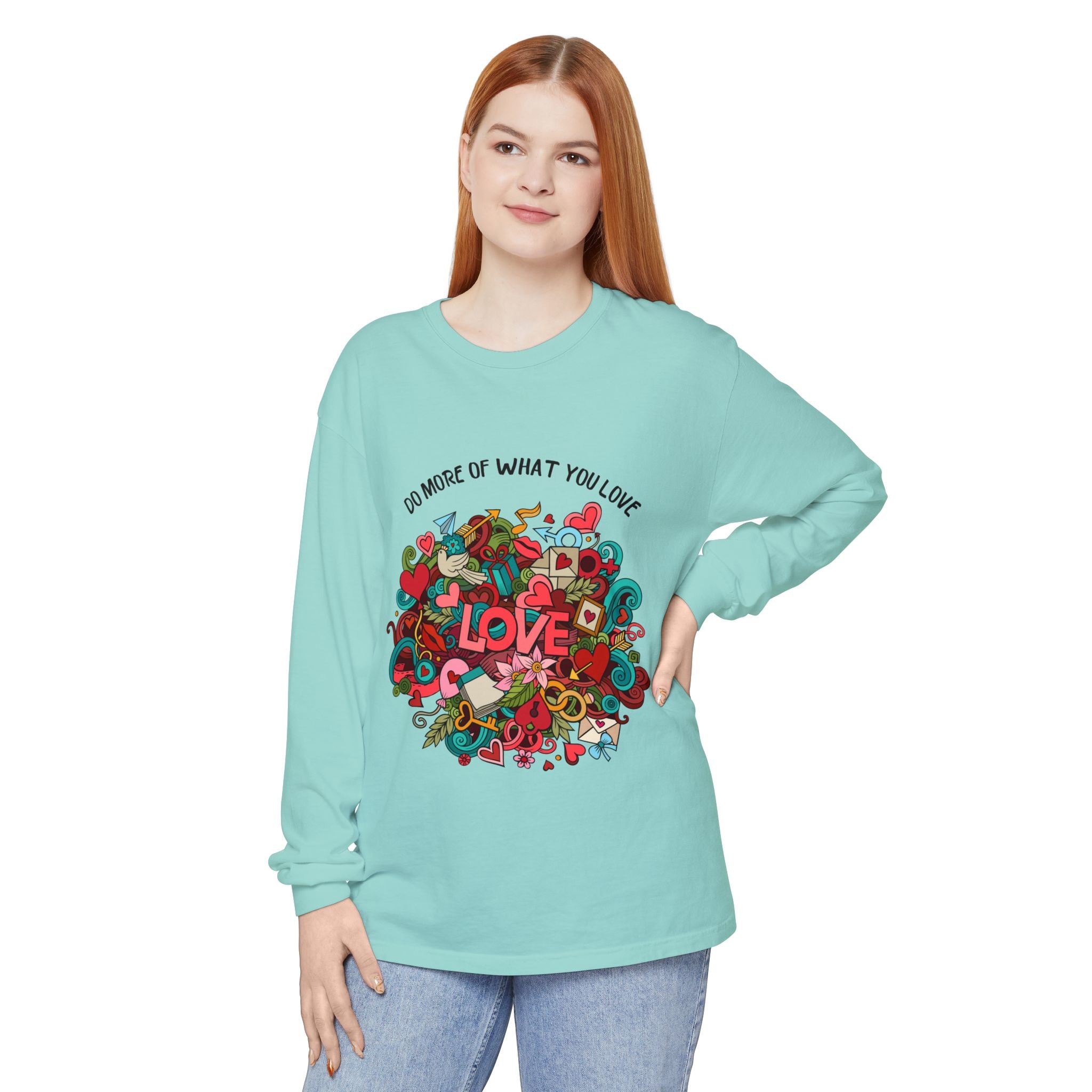 Love-Focused Unisex Long Sleeve Tee – Perfect for Casual Wear, Gifts, Self-Care Days, Birthdays, Love Celebrations, Everyday Comfort