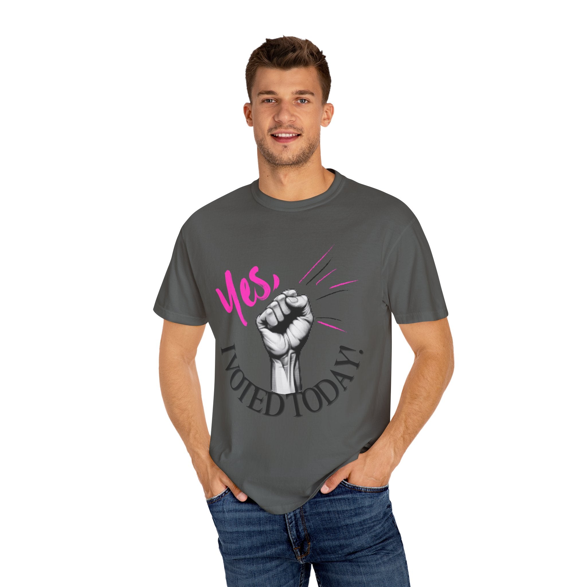 Empowering Voting T-shirt, Yes I Voted Today Tee, Unisex Garment-Dyed Shirt, Election Day Apparel, Civic Engagement Top